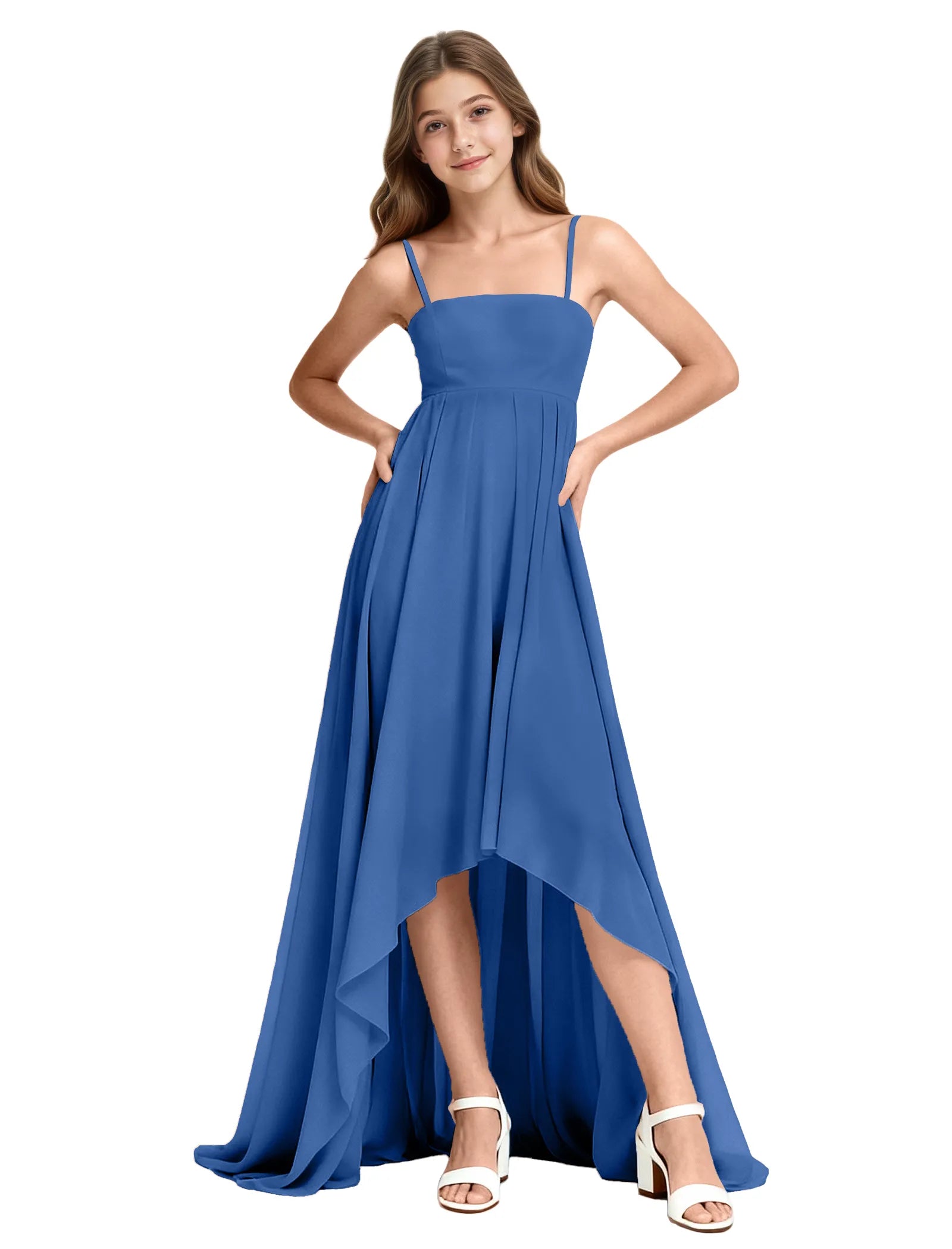 High-Low Chiffon Junior Bridesmaid Dress