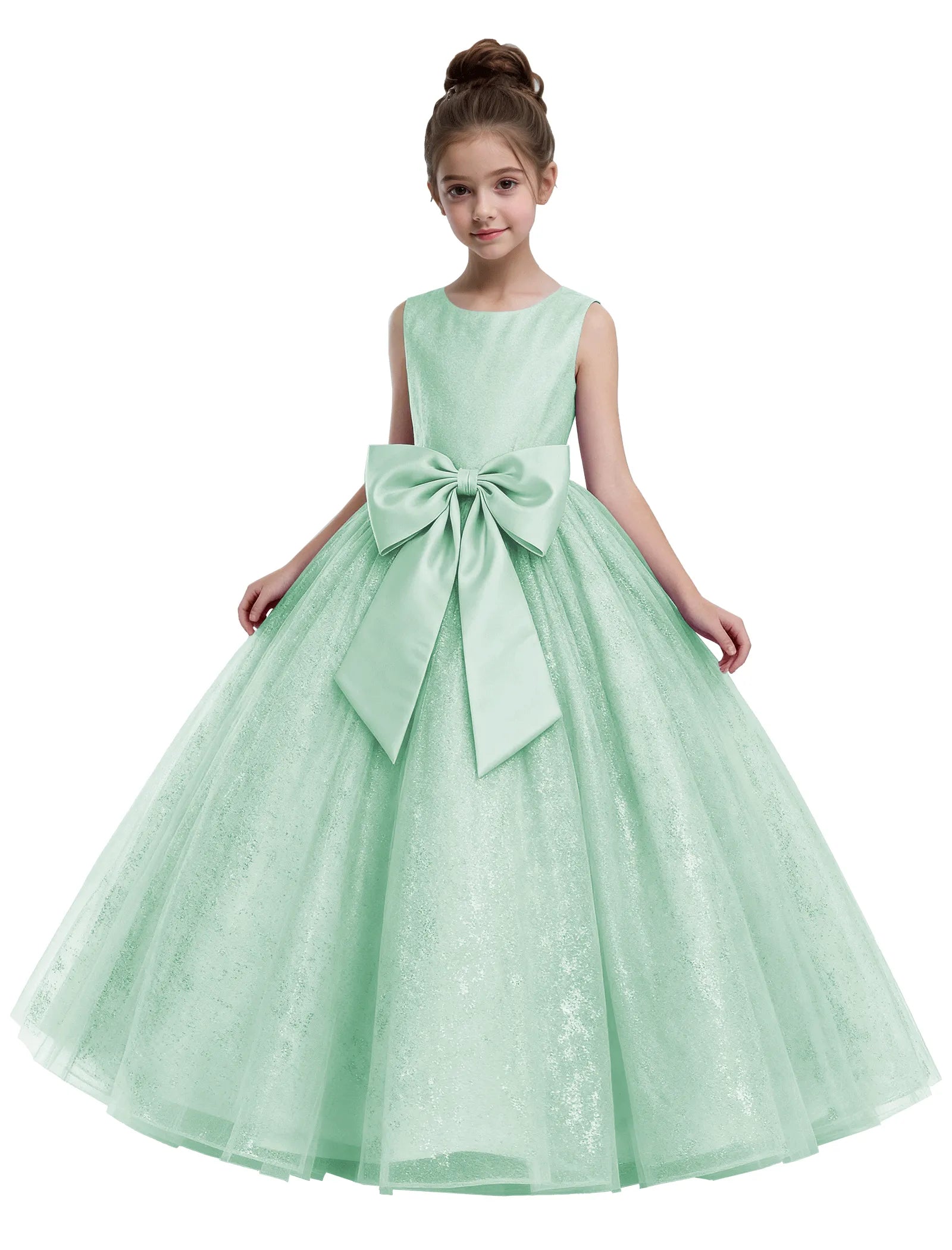 Fairy Dust Tulle Princess Gown With Satin Bow
