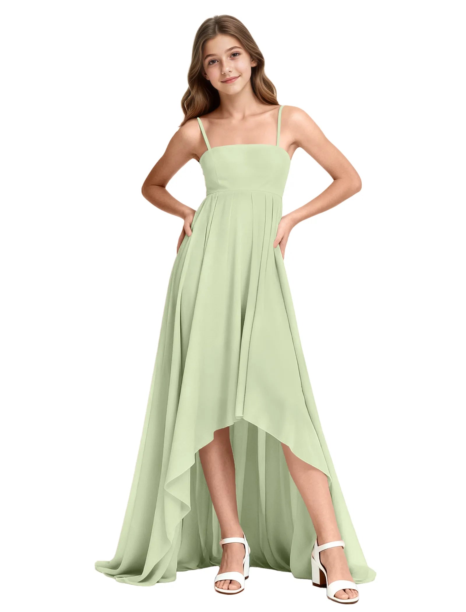 High-Low Chiffon Junior Bridesmaid Dress