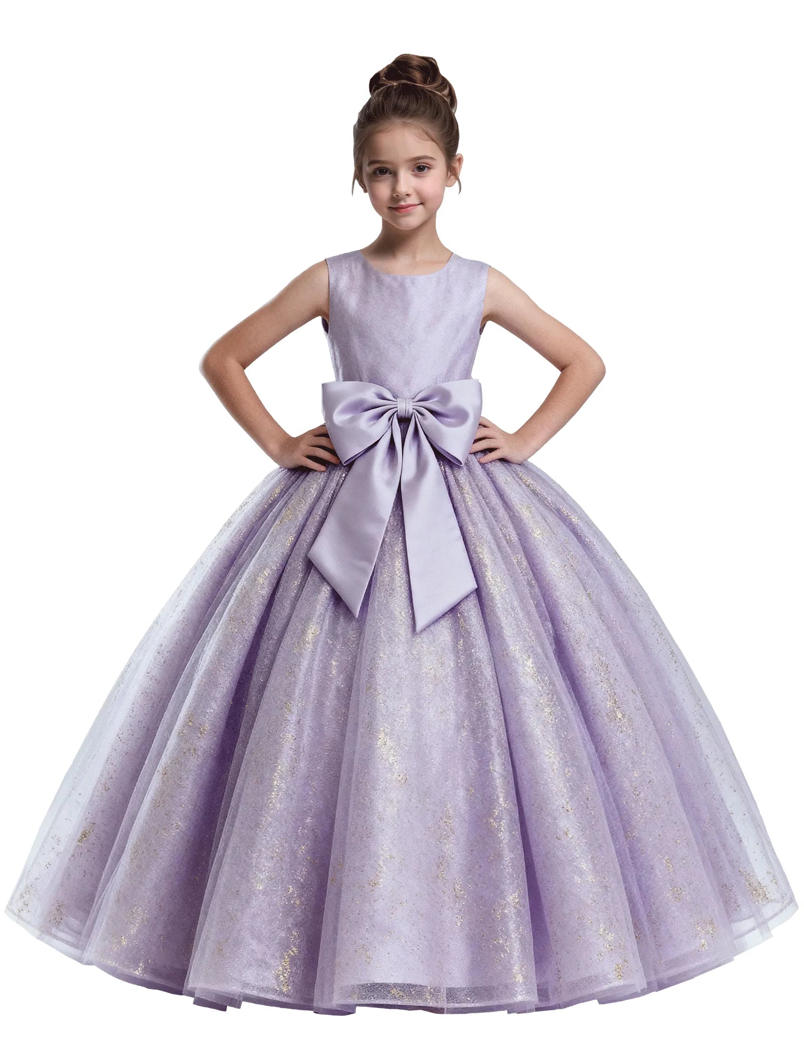Fairy Dust Tulle Princess Gown With Satin Bow