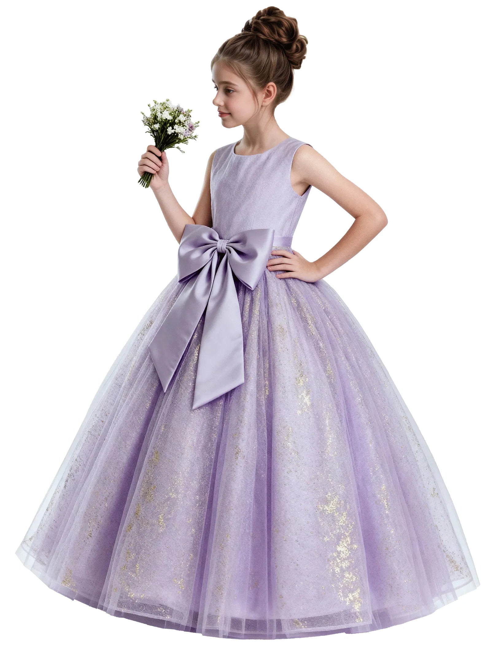 Fairy Dust Tulle Princess Gown With Satin Bow
