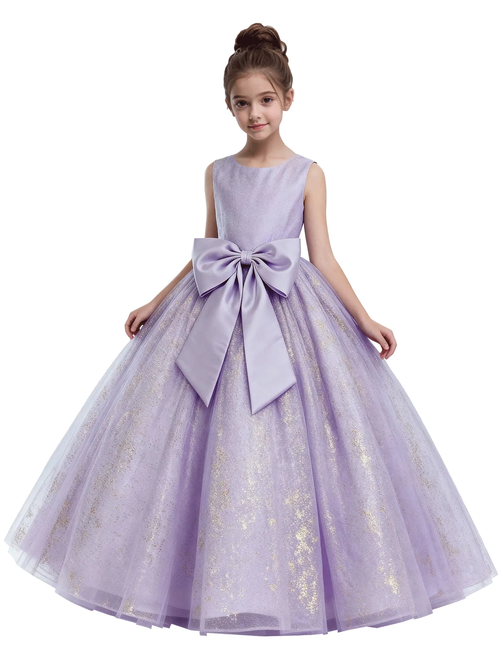 Fairy Dust Tulle Princess Gown With Satin Bow