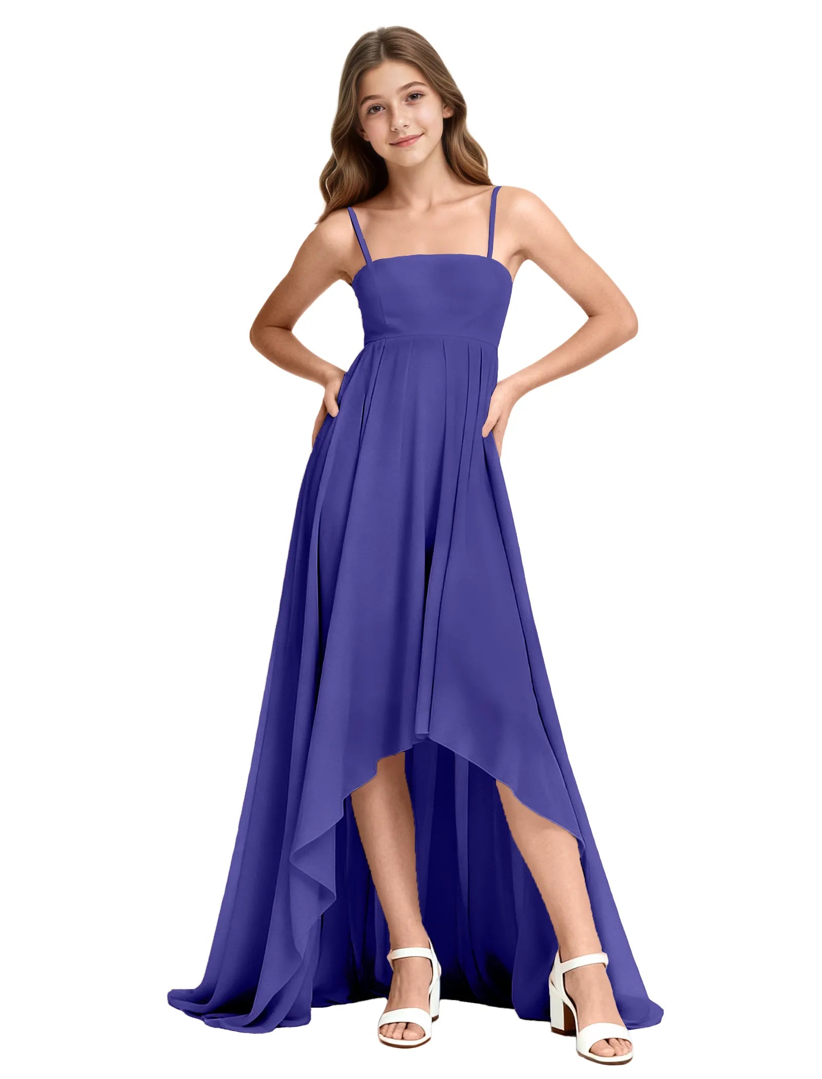 High-Low Chiffon Junior Bridesmaid Dress