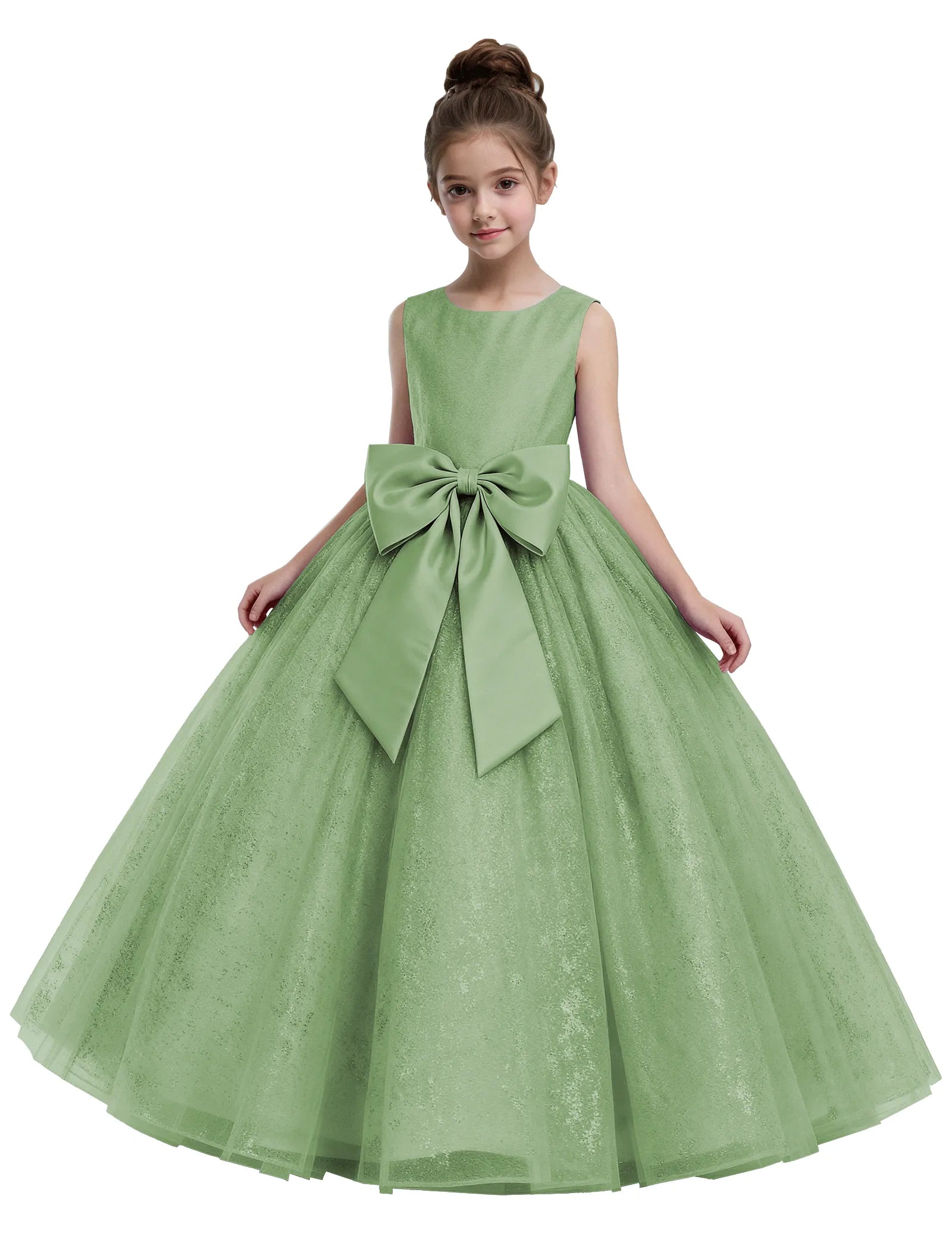 Fairy Dust Tulle Princess Gown With Satin Bow