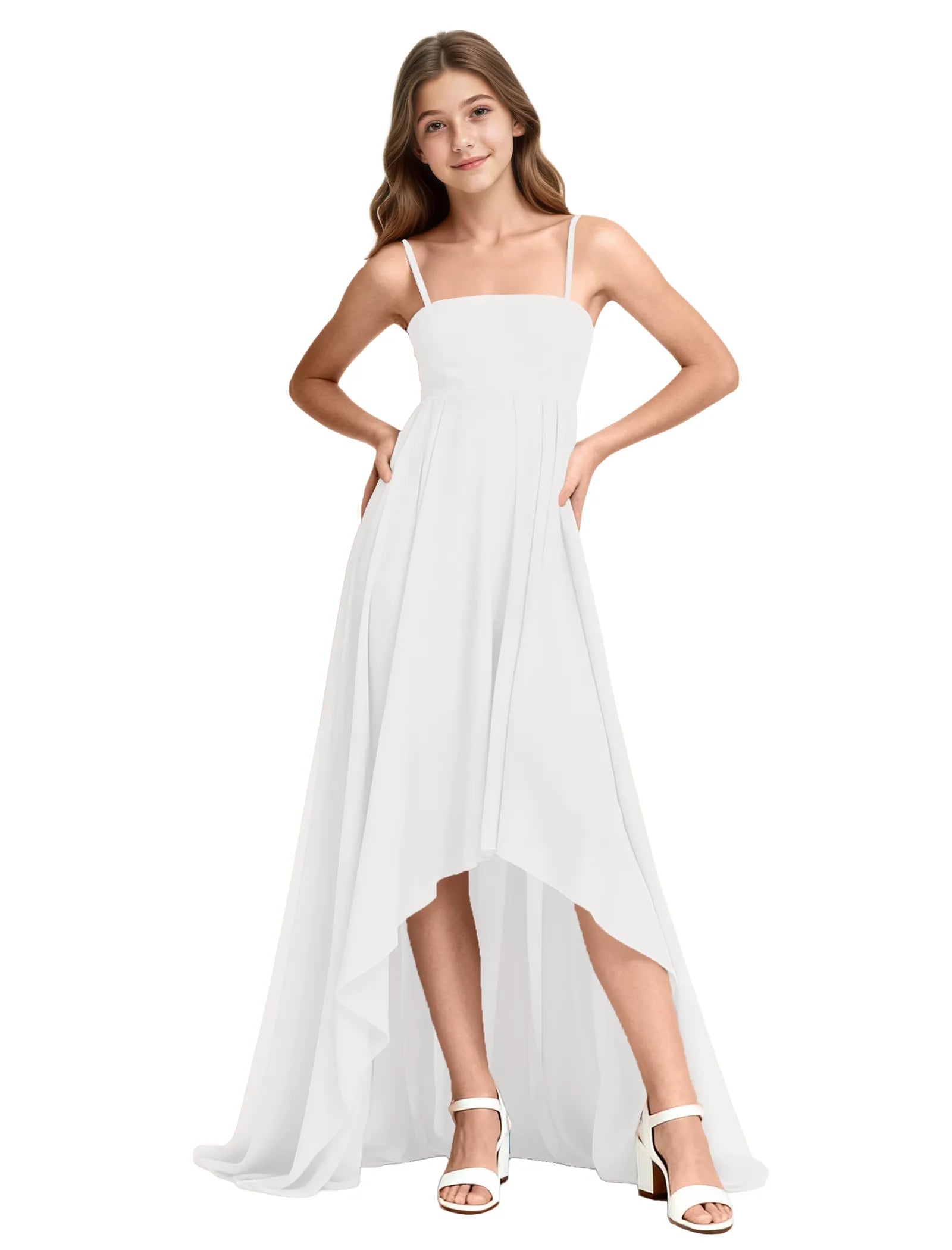 High-Low Chiffon Junior Bridesmaid Dress