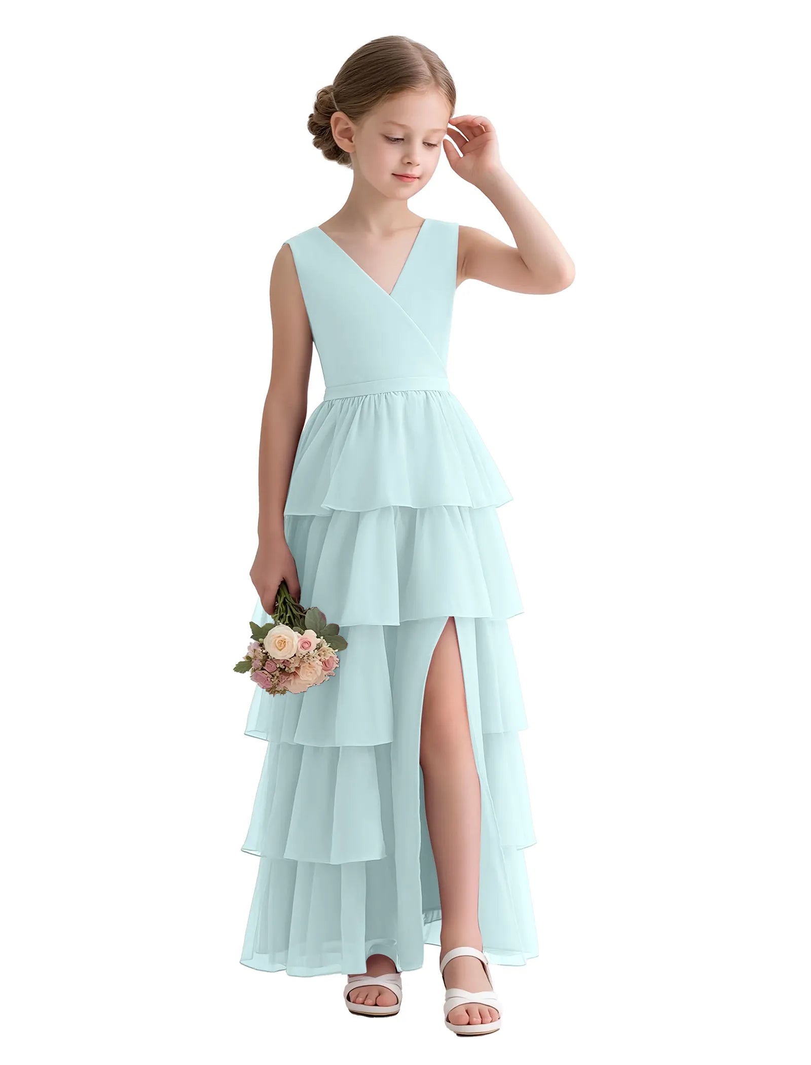 Vestido de princesa sin mangas de encaje