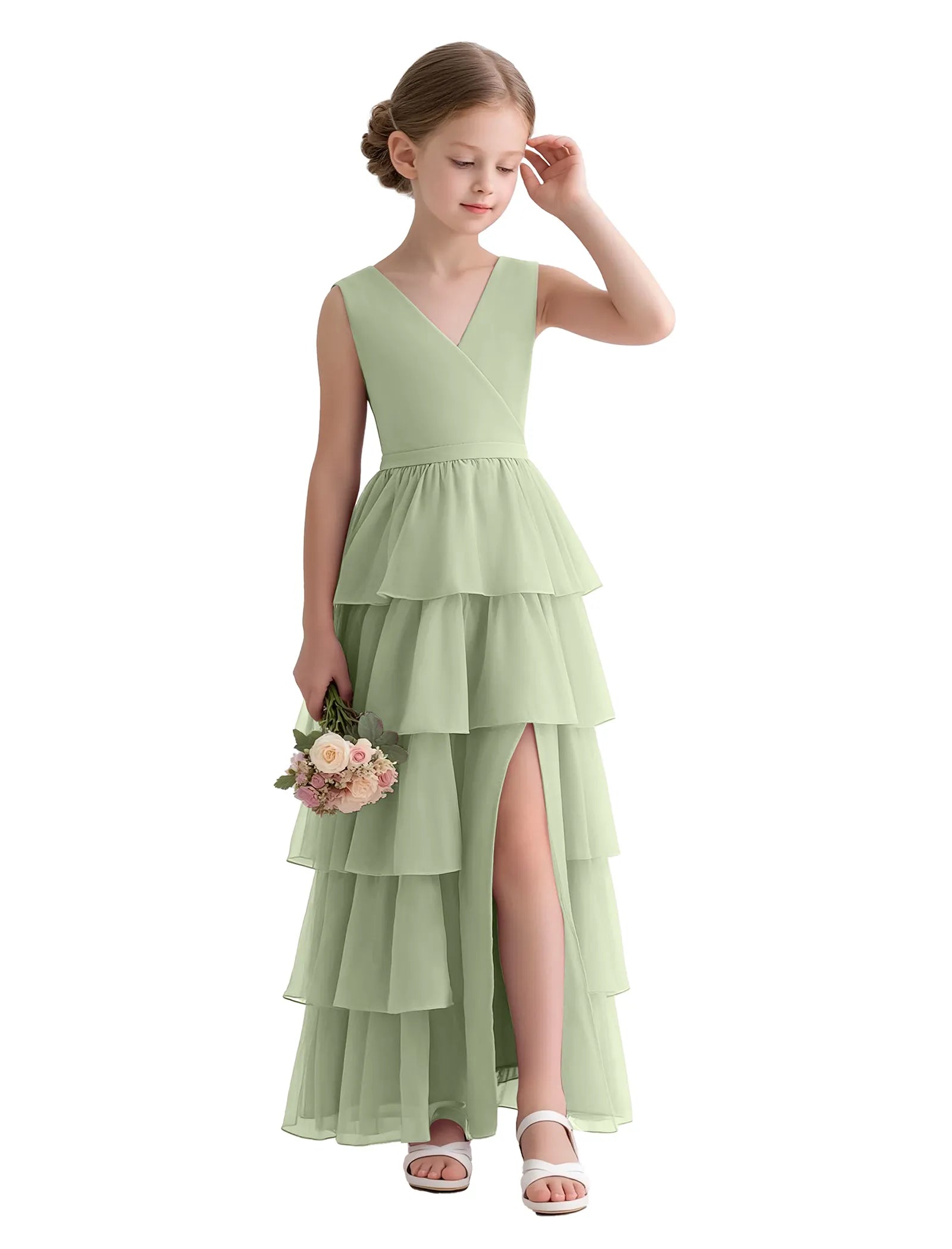 Vestido de princesa sin mangas de encaje