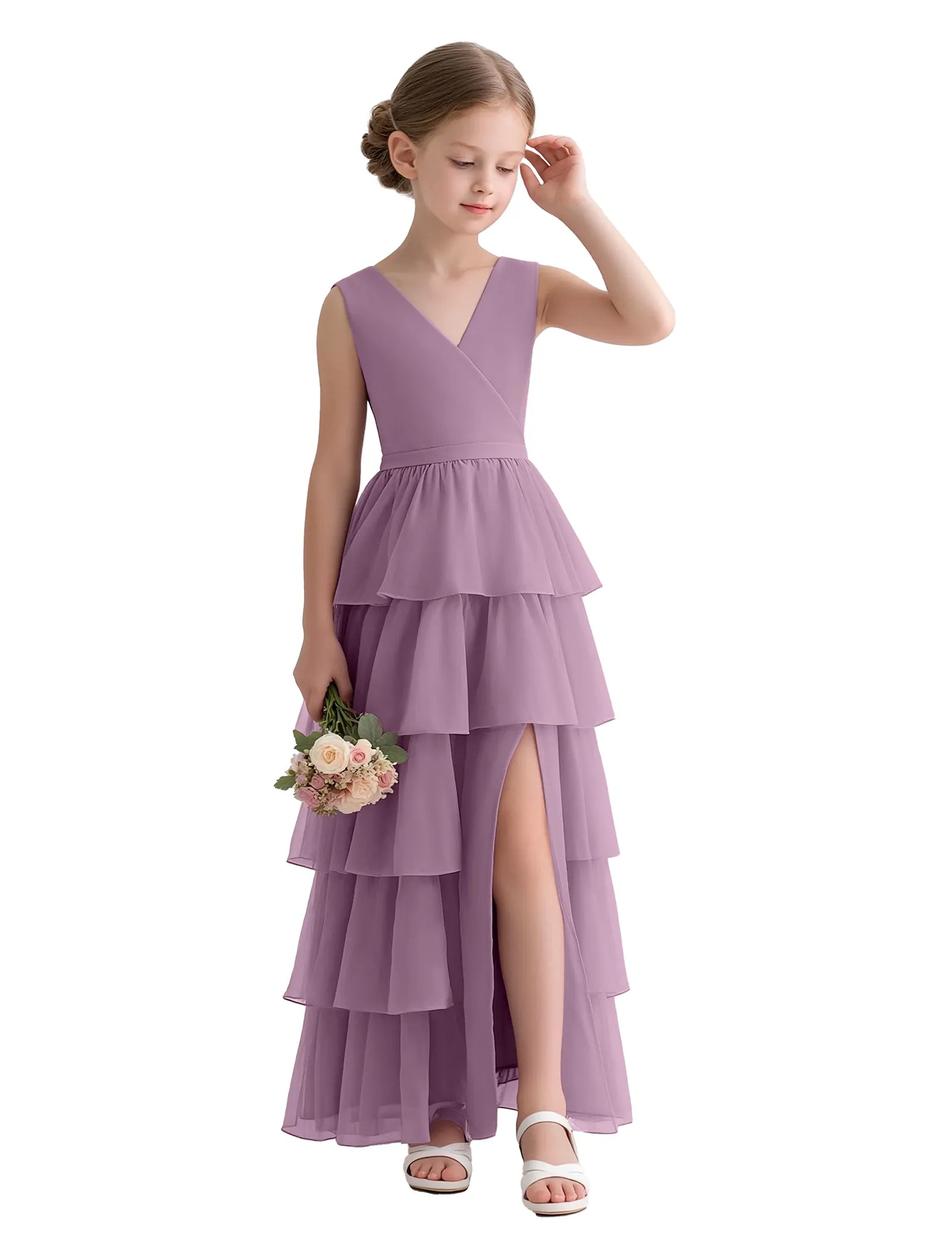 Vestido de princesa sin mangas de encaje