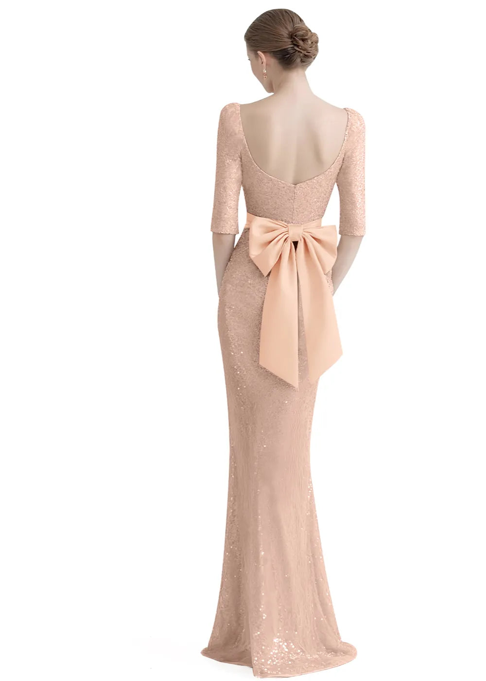 Elegant Square Neck Sequin Mermaid Gown