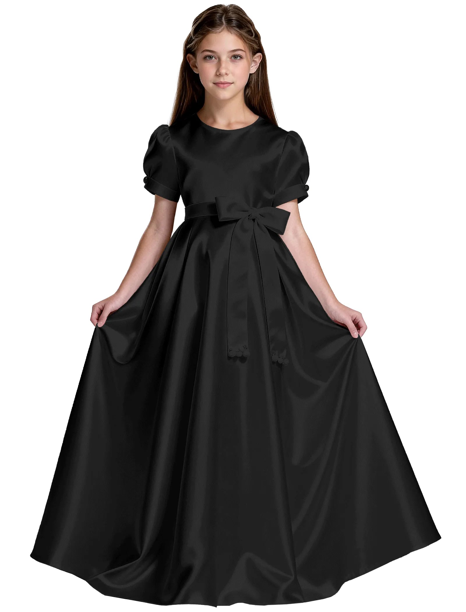 Princess-Inspired Satin Gown for Special Occasions