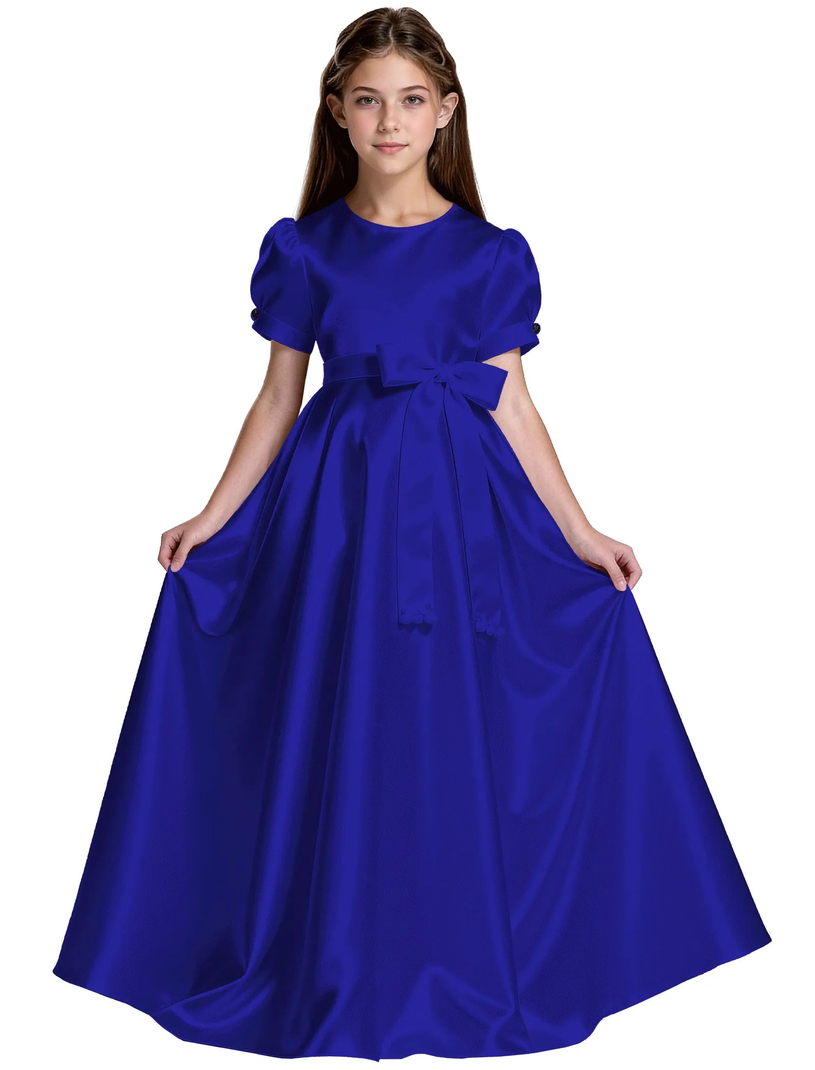 Princess-Inspired Satin Gown for Special Occasions