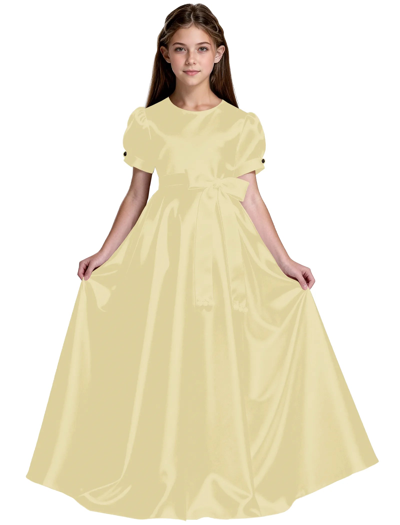 Princess-Inspired Satin Gown for Special Occasions