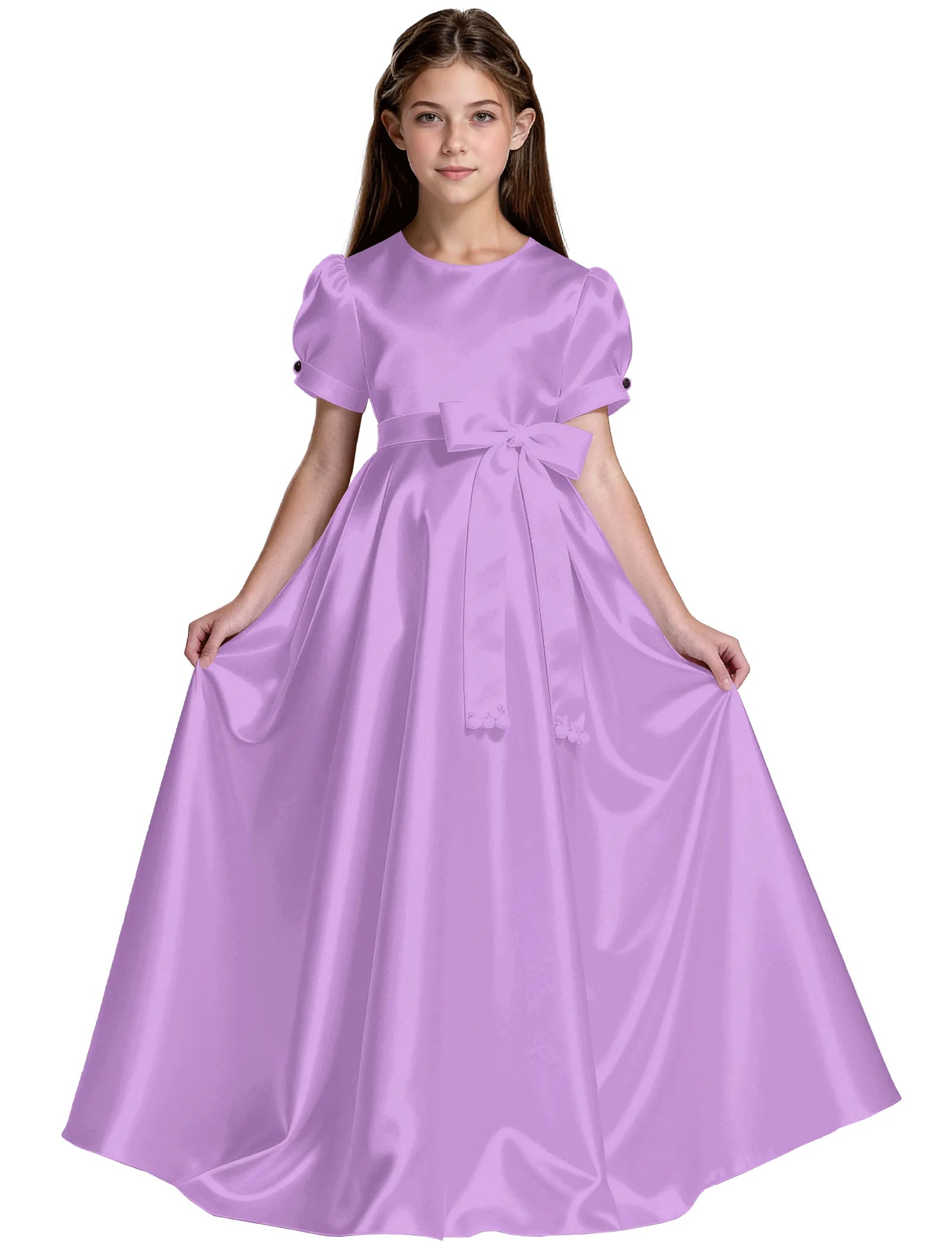 Princess-Inspired Satin Gown for Special Occasions