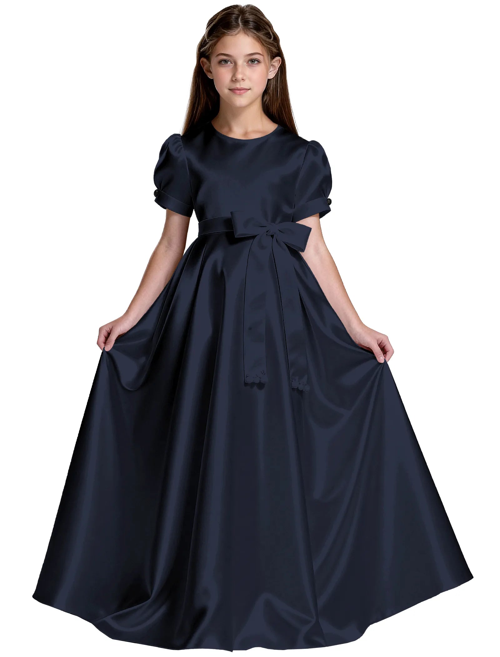 Princess-Inspired Satin Gown for Special Occasions