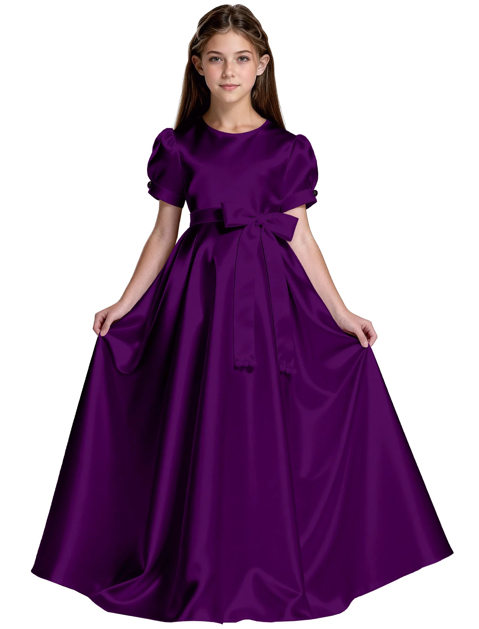 Princess-Inspired Satin Gown for Special Occasions