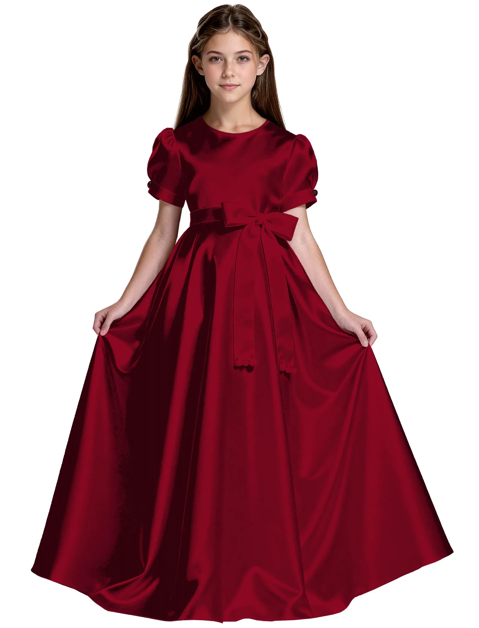 Princess-Inspired Satin Gown for Special Occasions