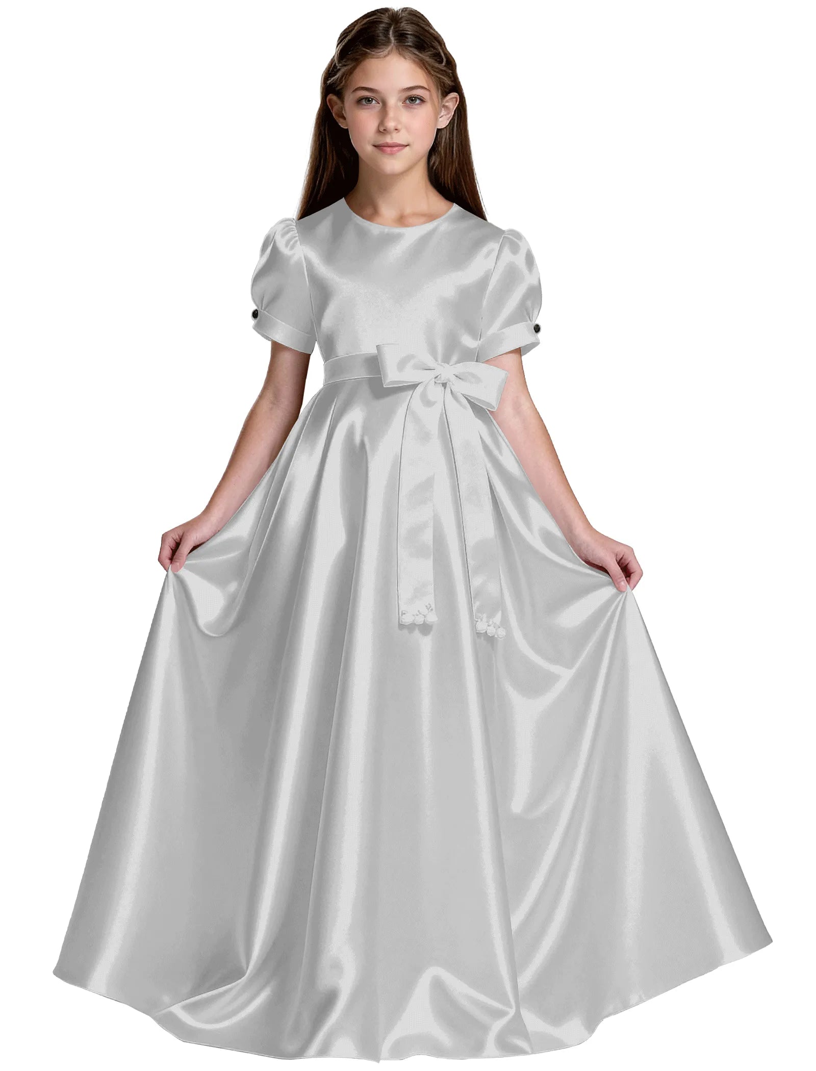 Princess-Inspired Satin Gown for Special Occasions