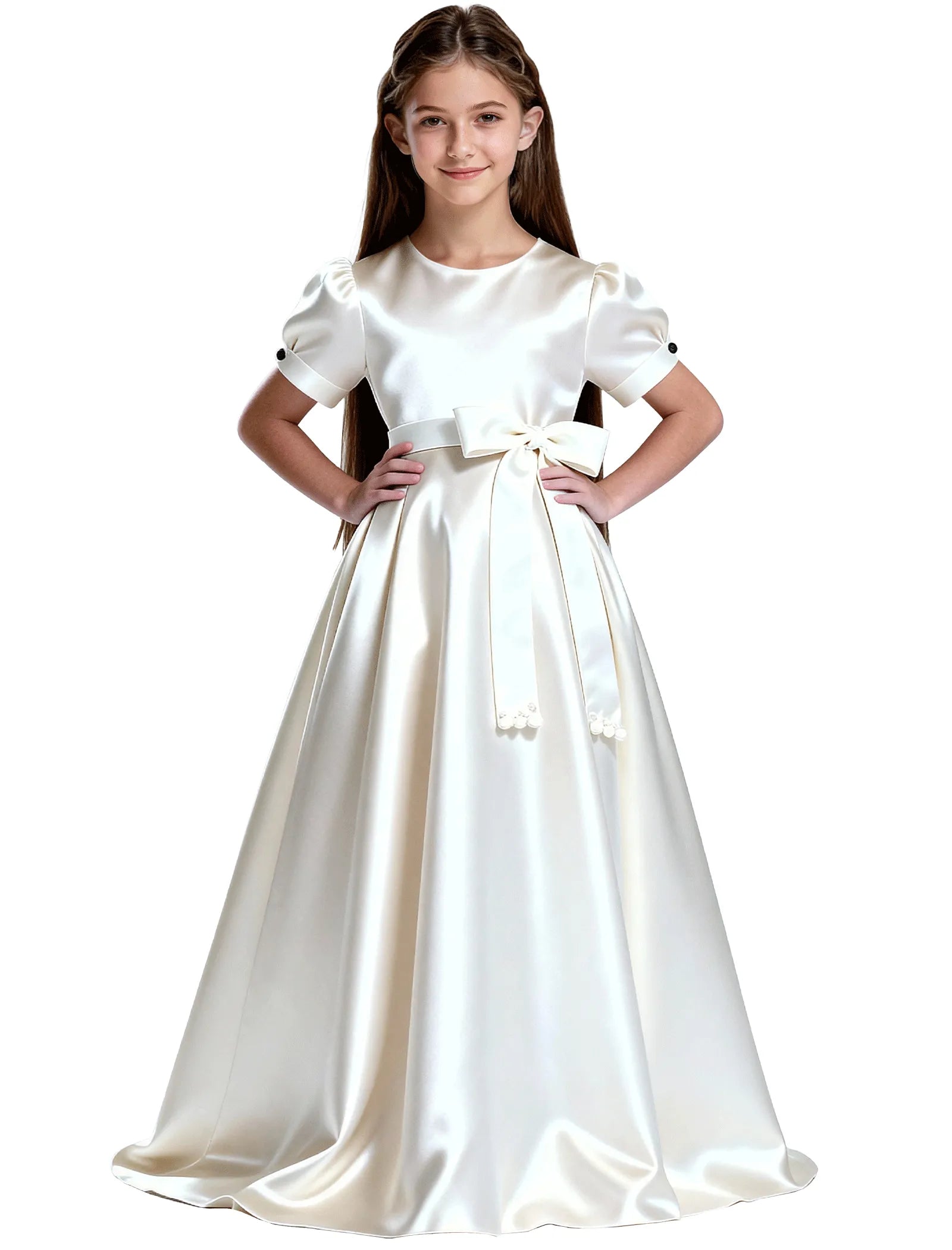 Princess-Inspired Satin Gown for Special Occasions