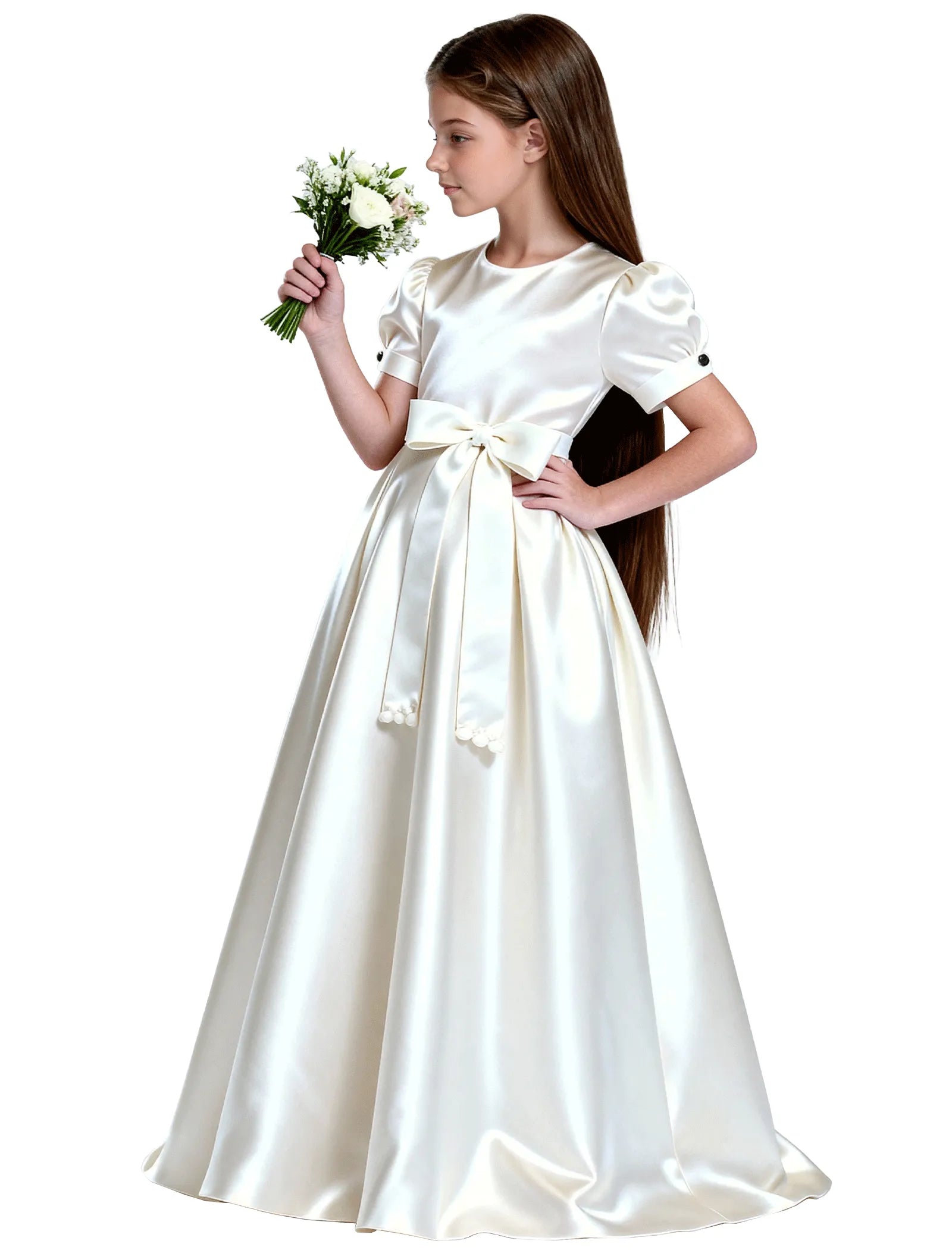 Princess-Inspired Satin Gown for Special Occasions