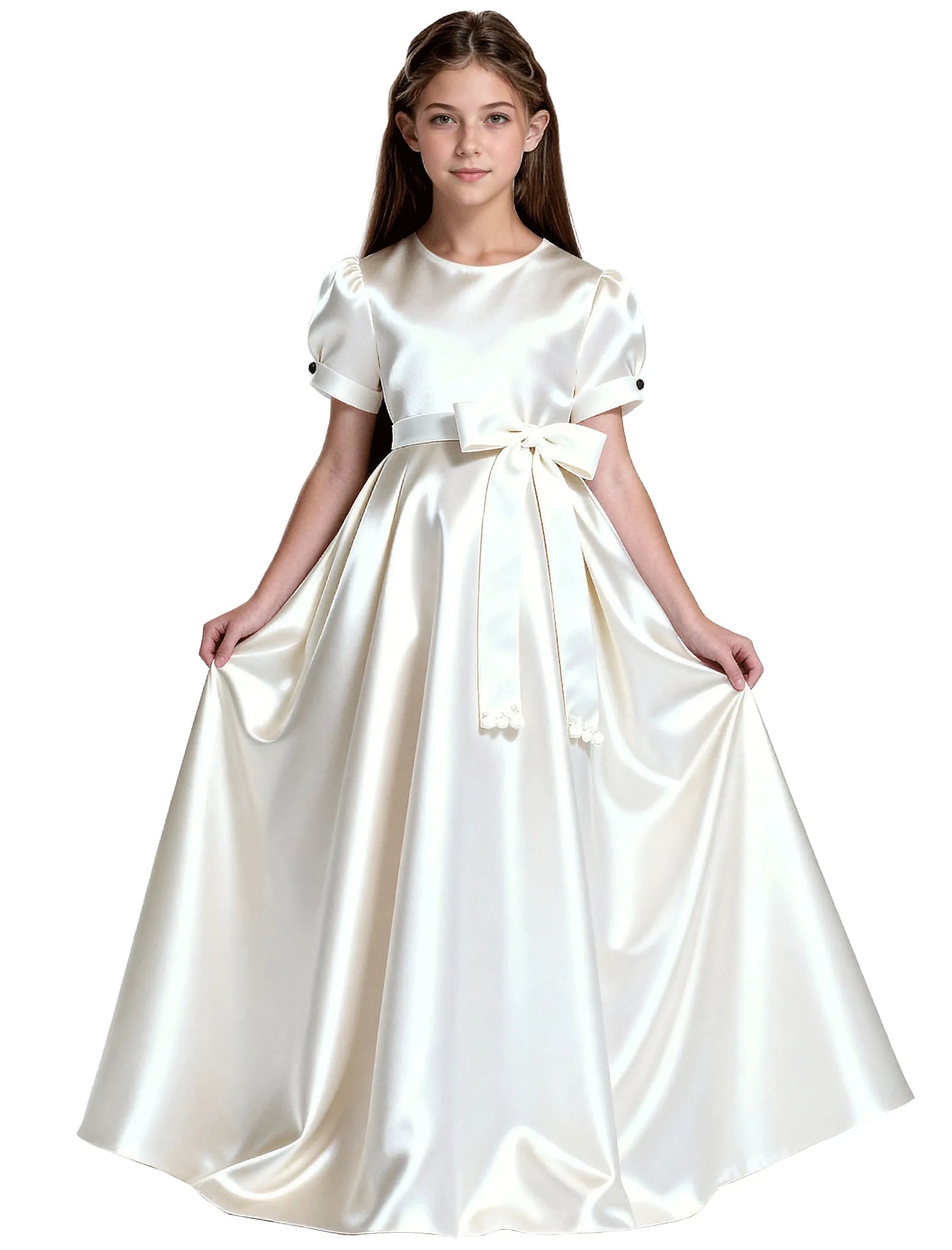 Princess-Inspired Satin Gown for Special Occasions