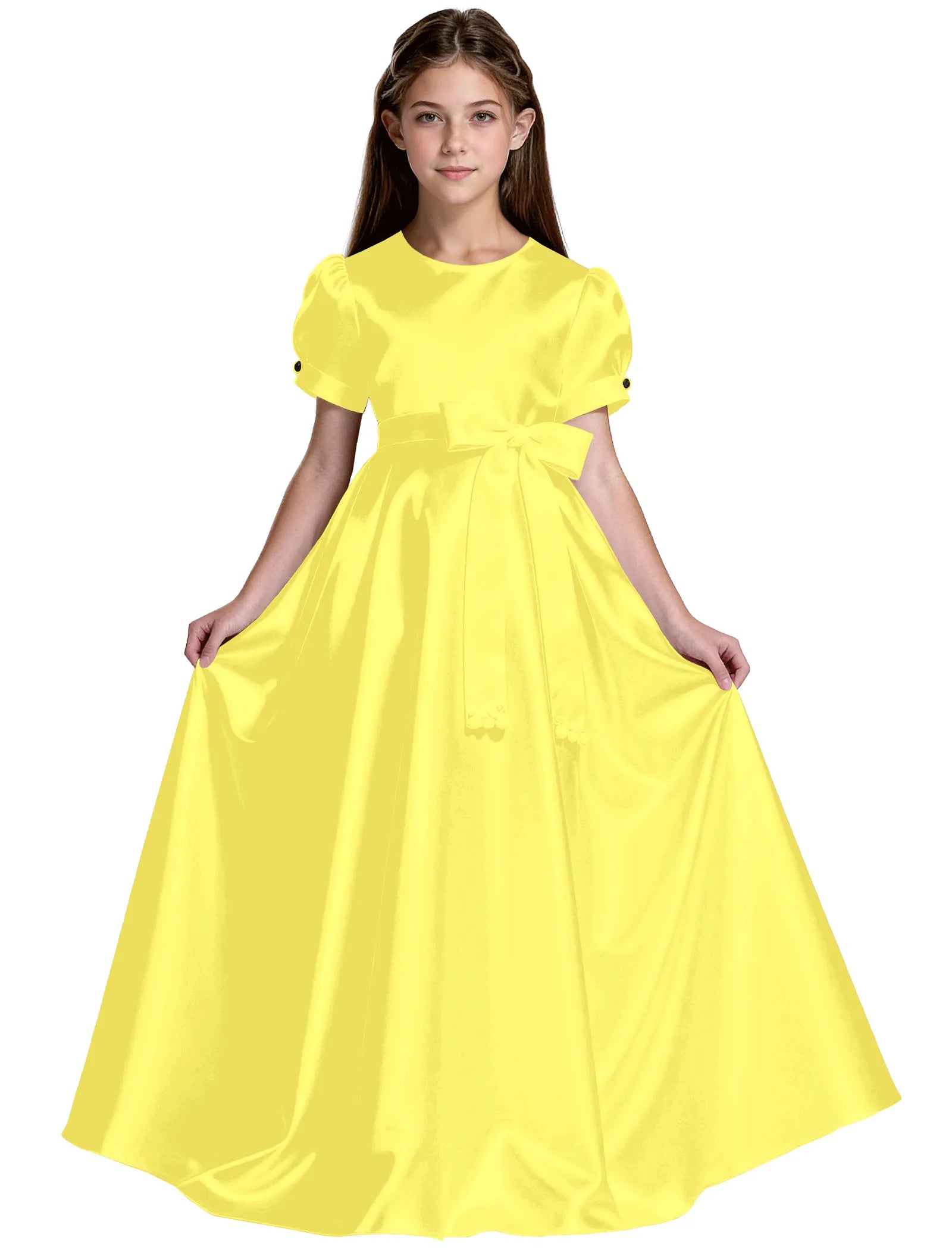 Princess-Inspired Satin Gown for Special Occasions