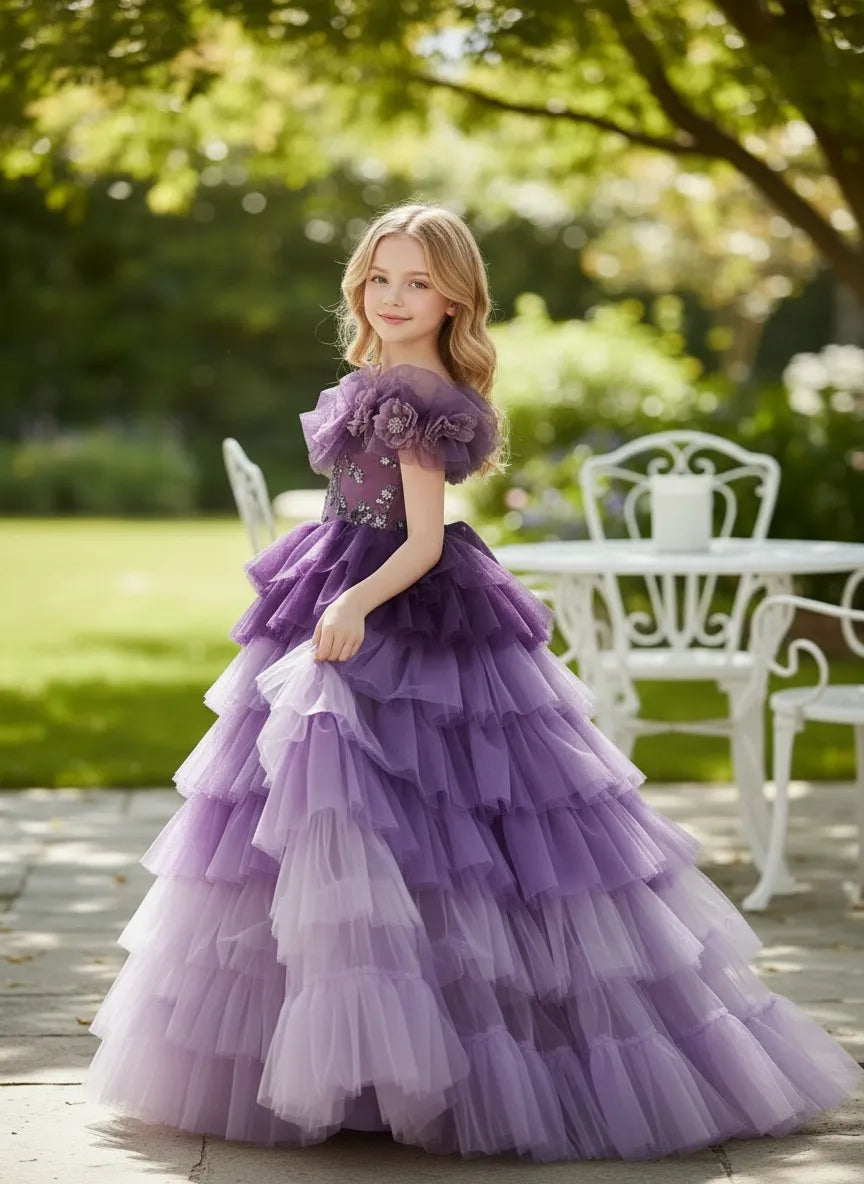 Ruffle Tiered Tulle Princess Dress