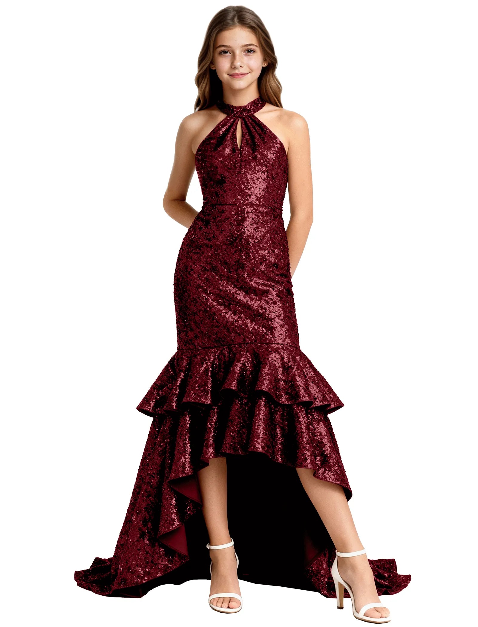 Beauty Pageant Dresses for Teens With High-Low Skirt