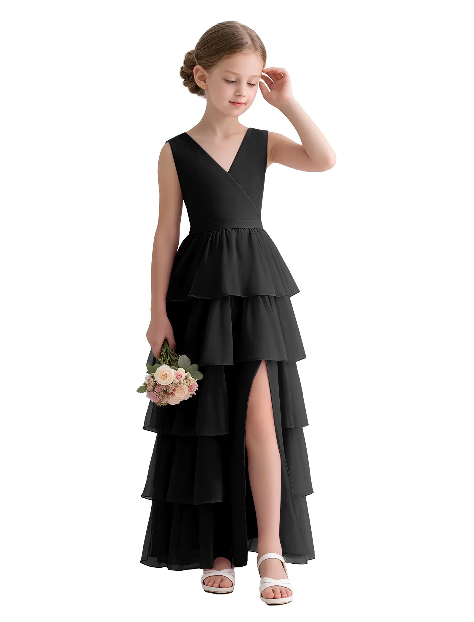 Vestido de princesa sin mangas de encaje