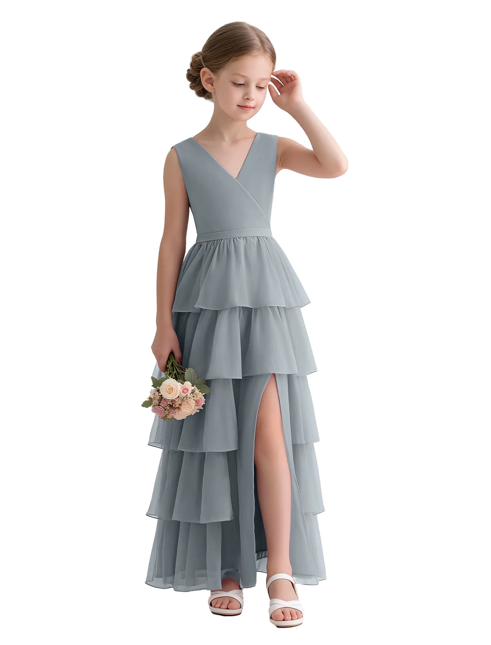 Vestido de princesa sin mangas de encaje