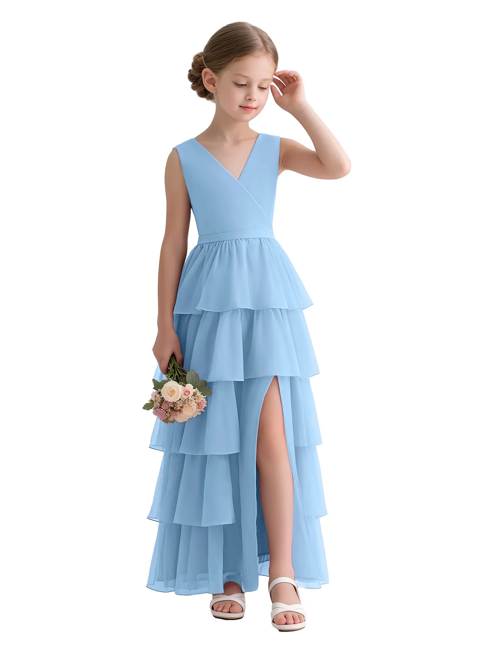 Vestido de princesa sin mangas de encaje