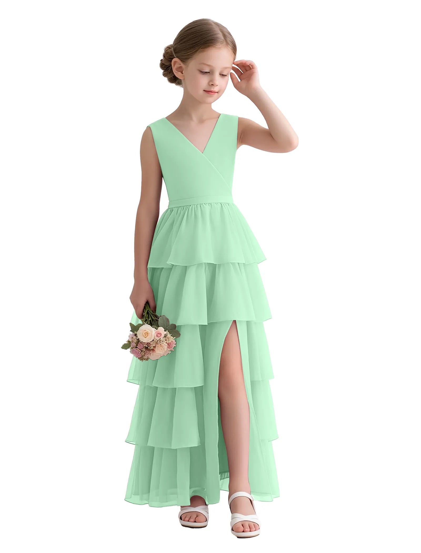 Vestido de princesa sin mangas de encaje