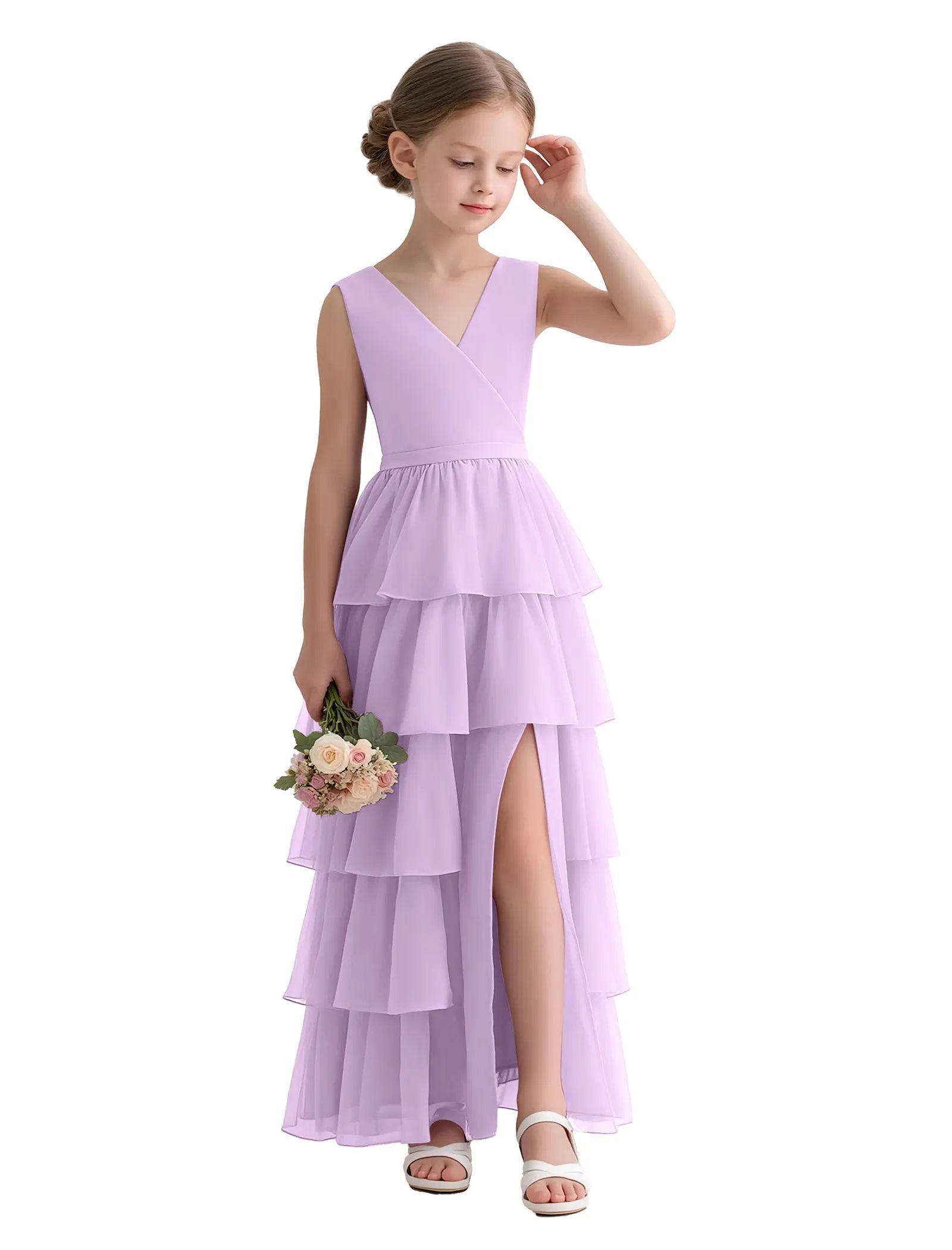 Vestido de princesa sin mangas de encaje