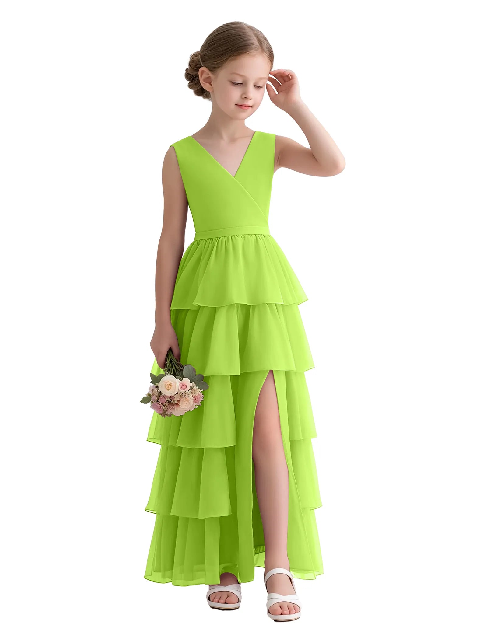 Vestido de princesa sin mangas de encaje