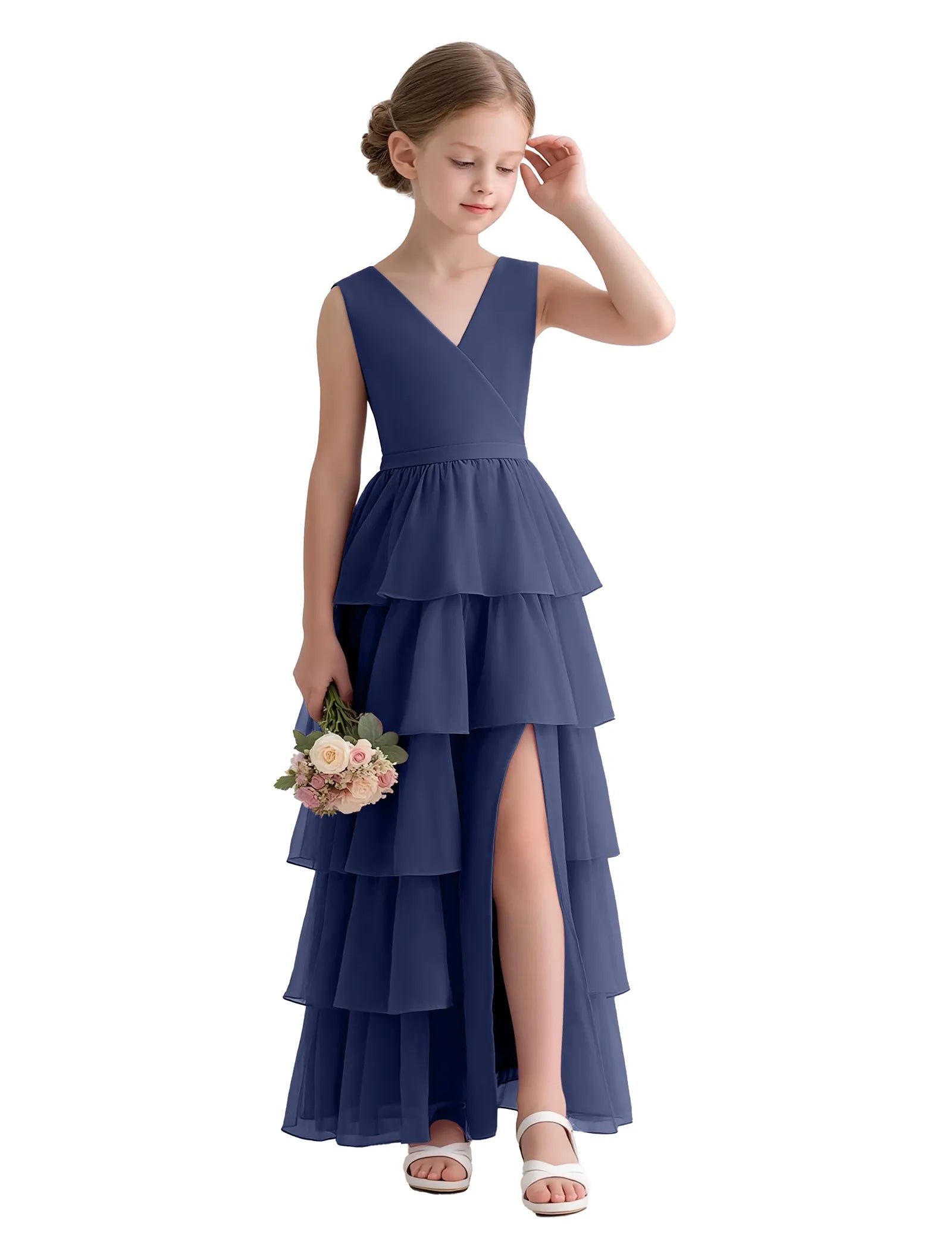 Vestido de princesa sin mangas de encaje