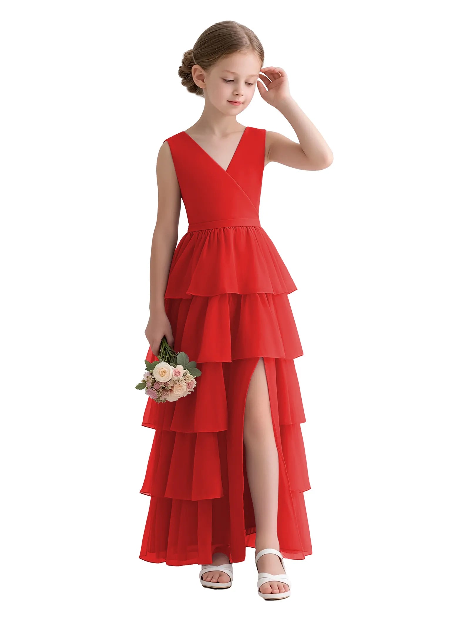 Vestido de princesa sin mangas de encaje