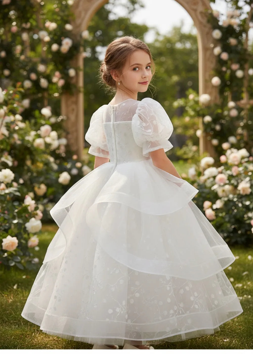 Vestido de princesa sin mangas de encaje