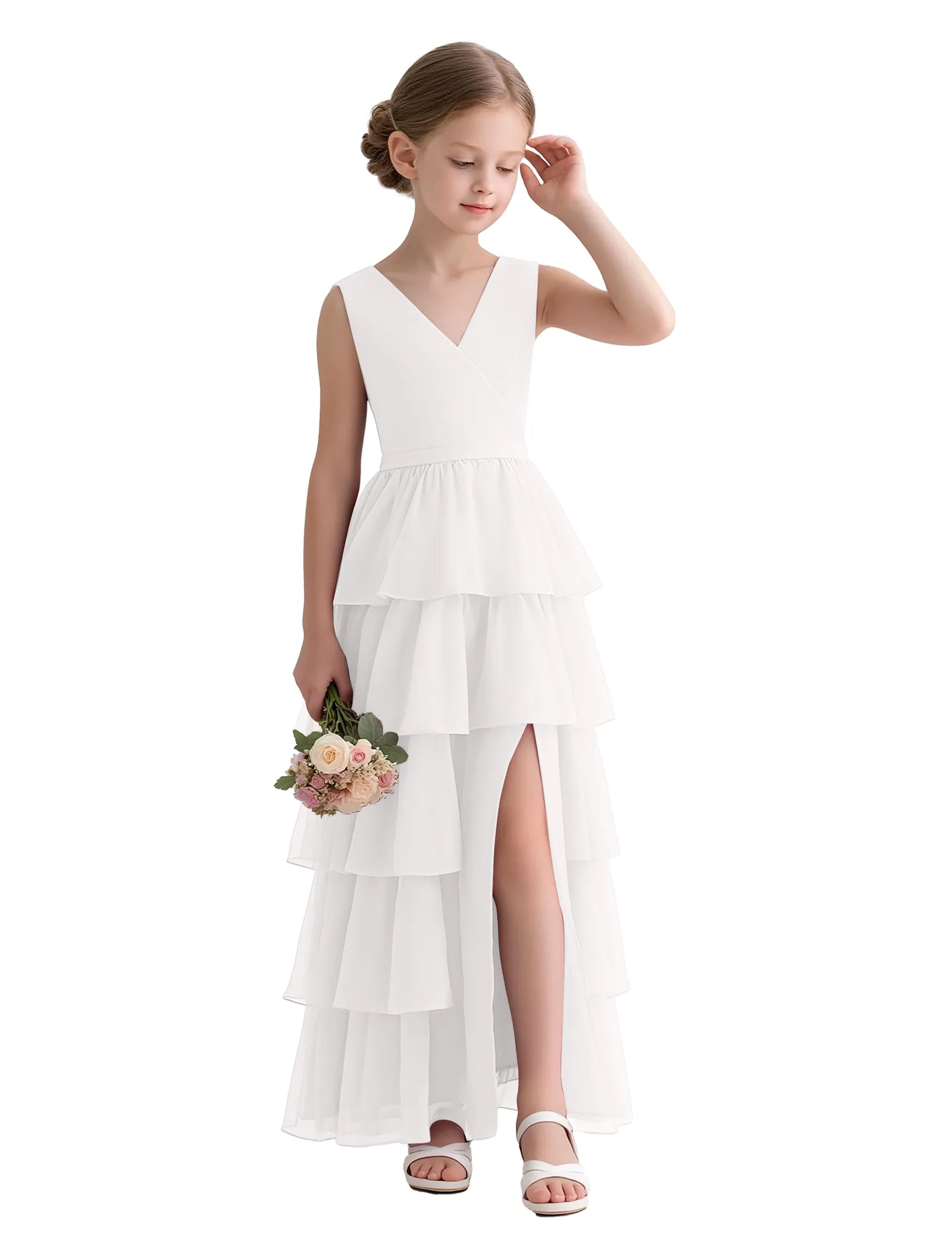 Vestido de princesa sin mangas de encaje