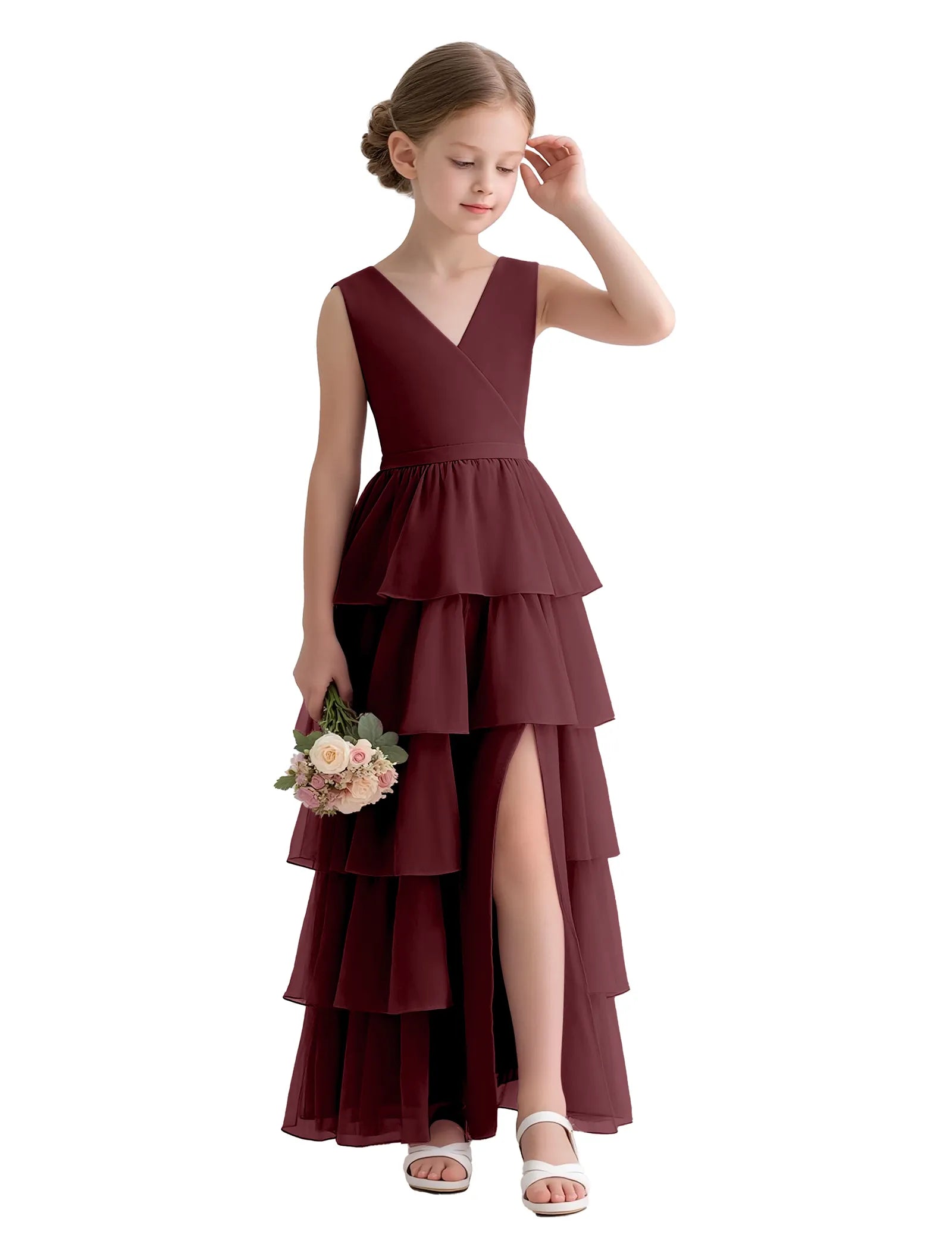 Vestido de princesa sin mangas de encaje
