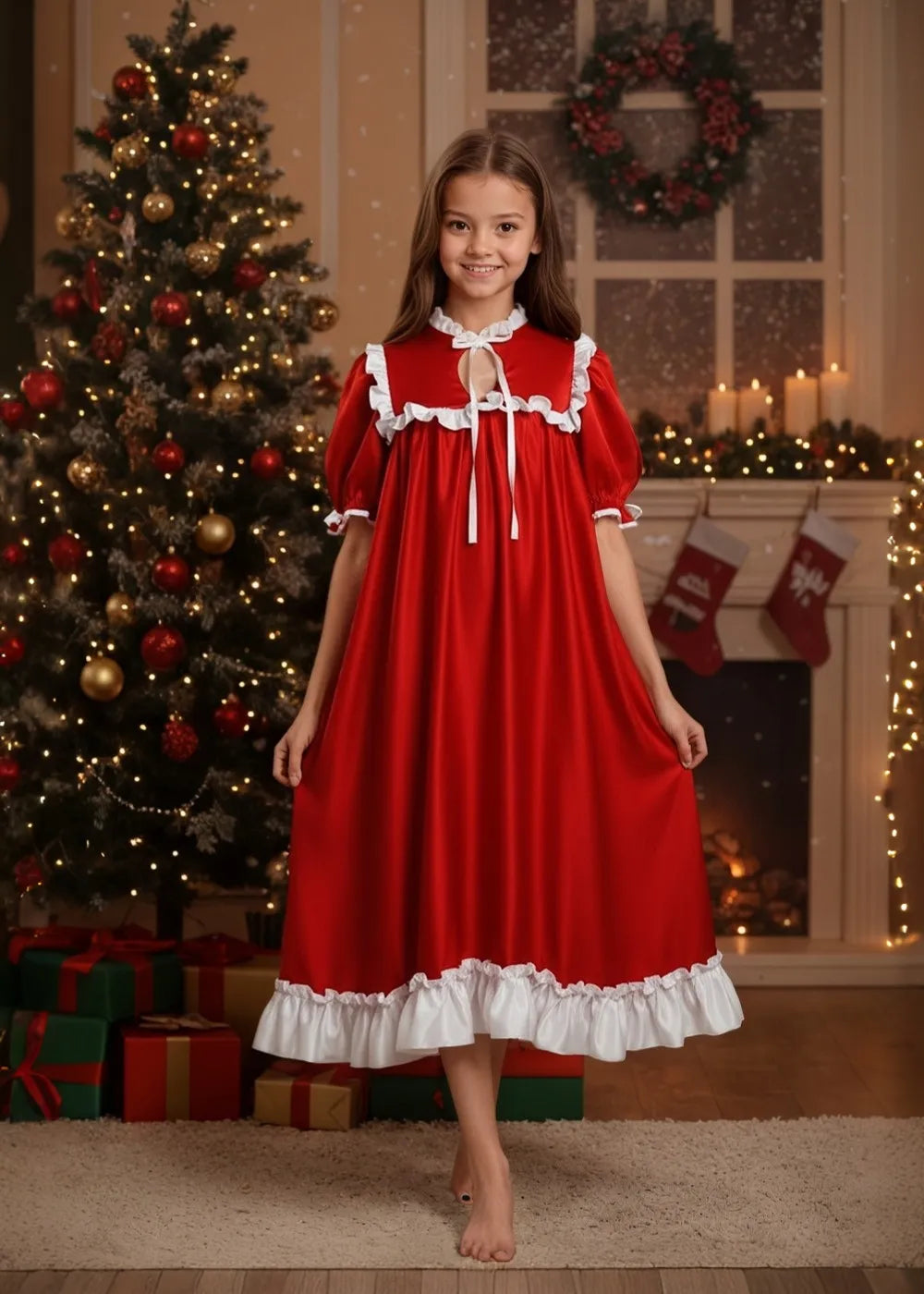 Cozy Red Holiday Gown