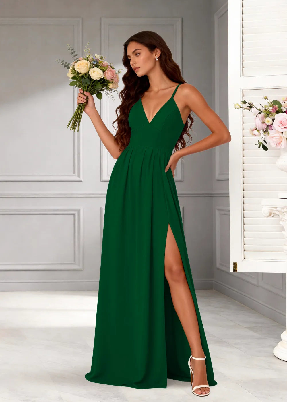 Midnight Muse Spaghetti Strap Evening Gown