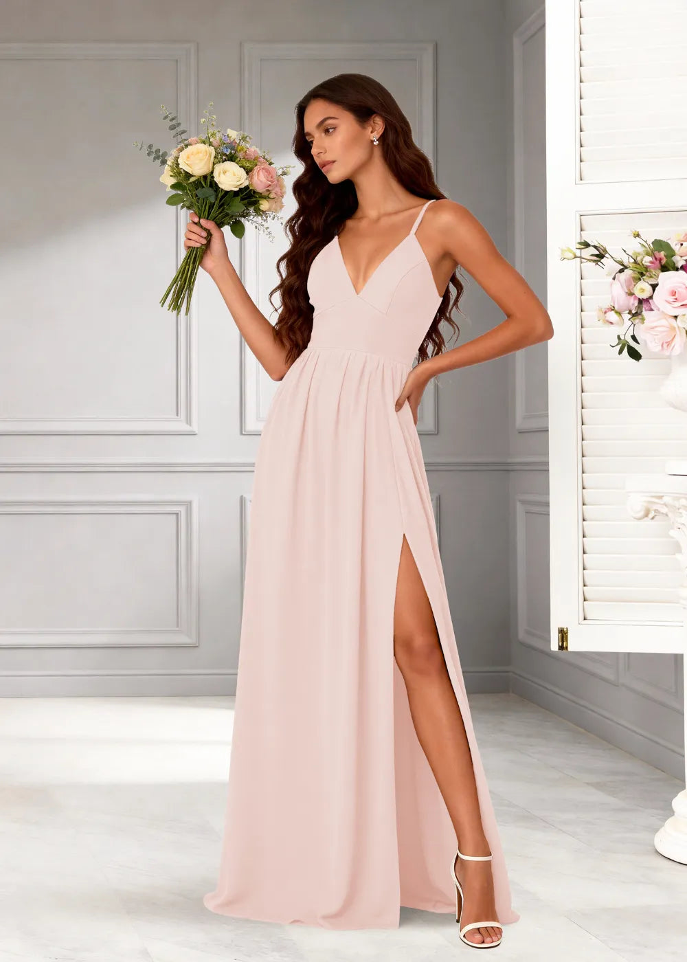 Midnight Muse Spaghetti Strap Evening Gown