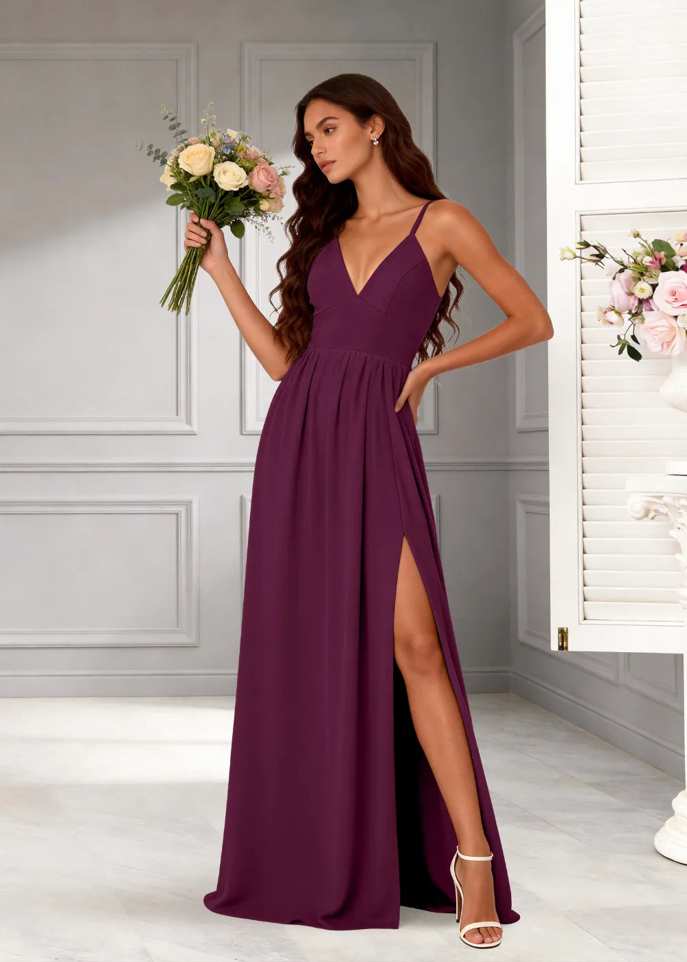 Midnight Muse Spaghetti Strap Evening Gown