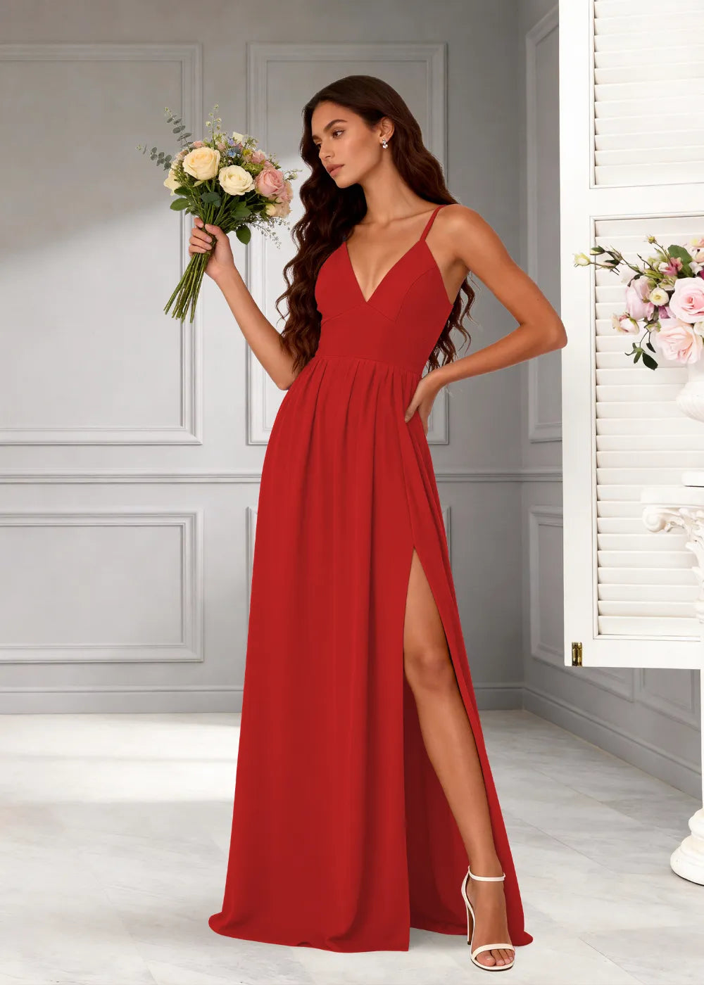 Midnight Muse Spaghetti Strap Evening Gown