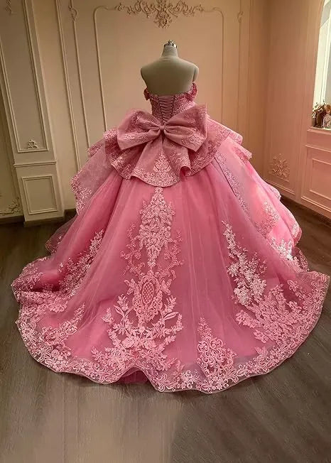 Vestido de princesa sin mangas de encaje