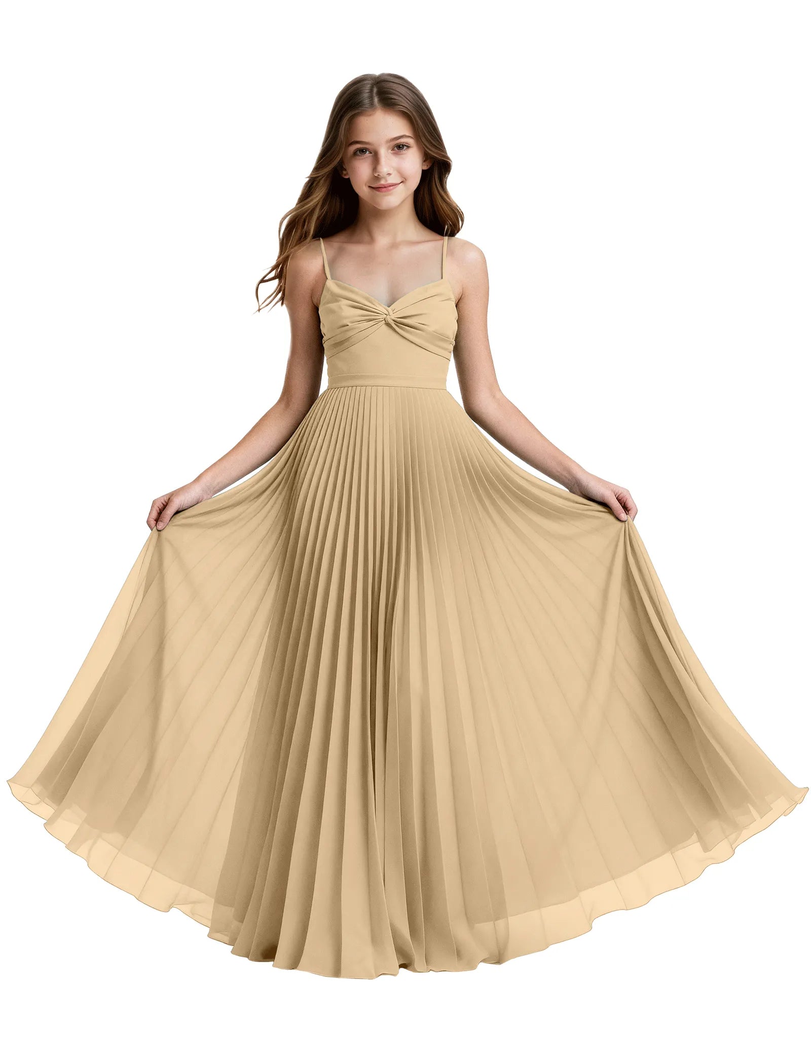 Junior Bridesmaid Spaghetti Strap Maxi Dress