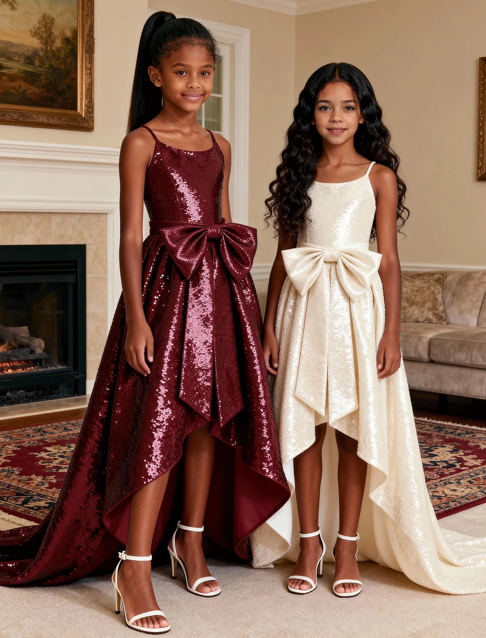 Sequin Ball Gown Party Dress for Girls