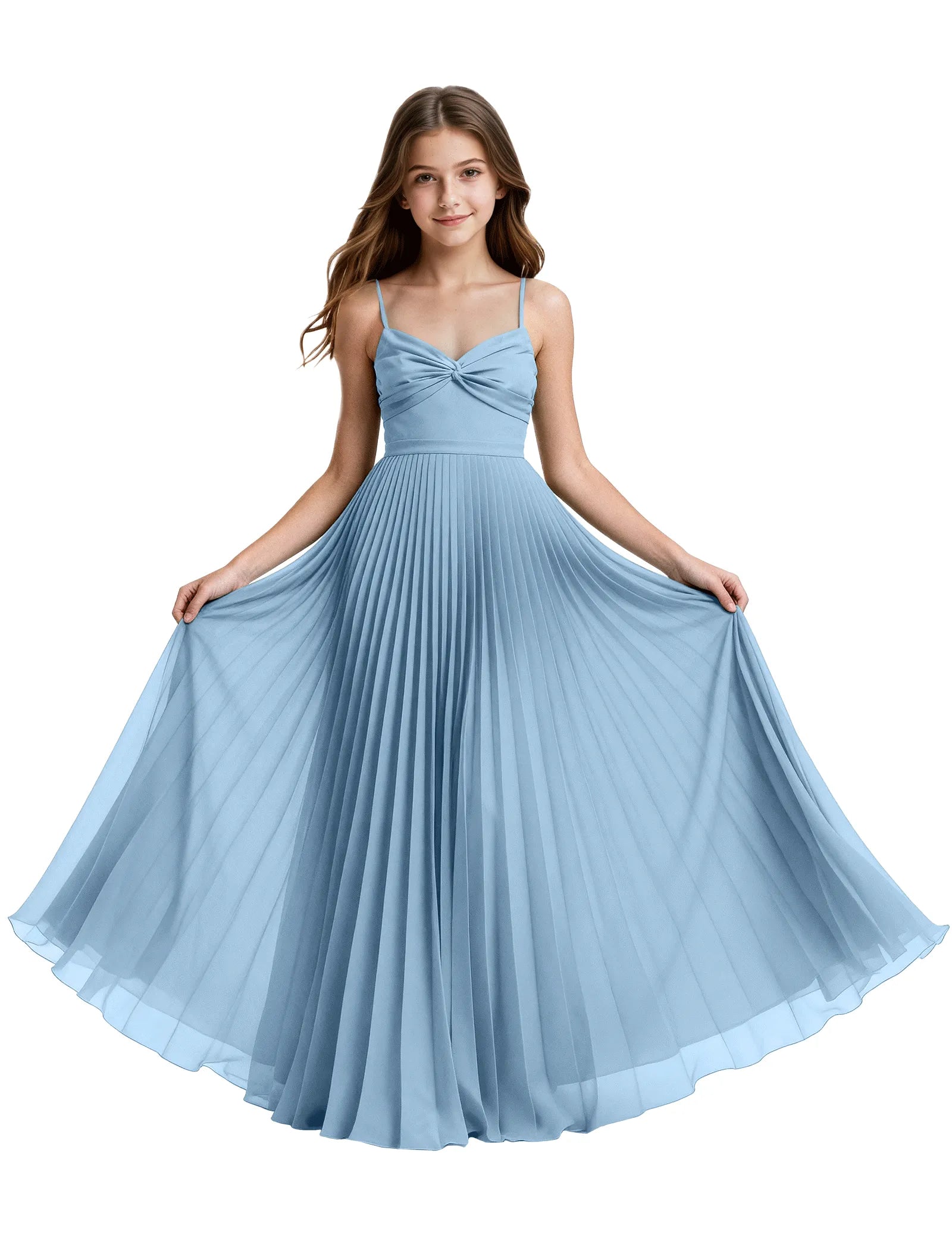Junior Bridesmaid Spaghetti Strap Maxi Dress