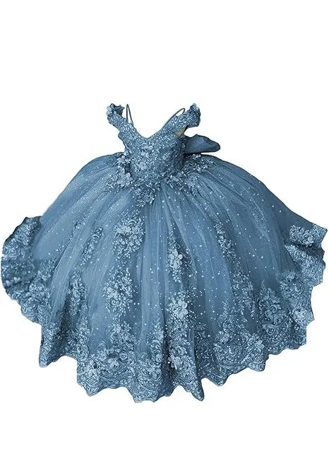 Aurora Garden Lace-Up Floral Princess Dress