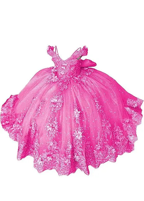 Aurora Garden Lace-Up Floral Princess Dress