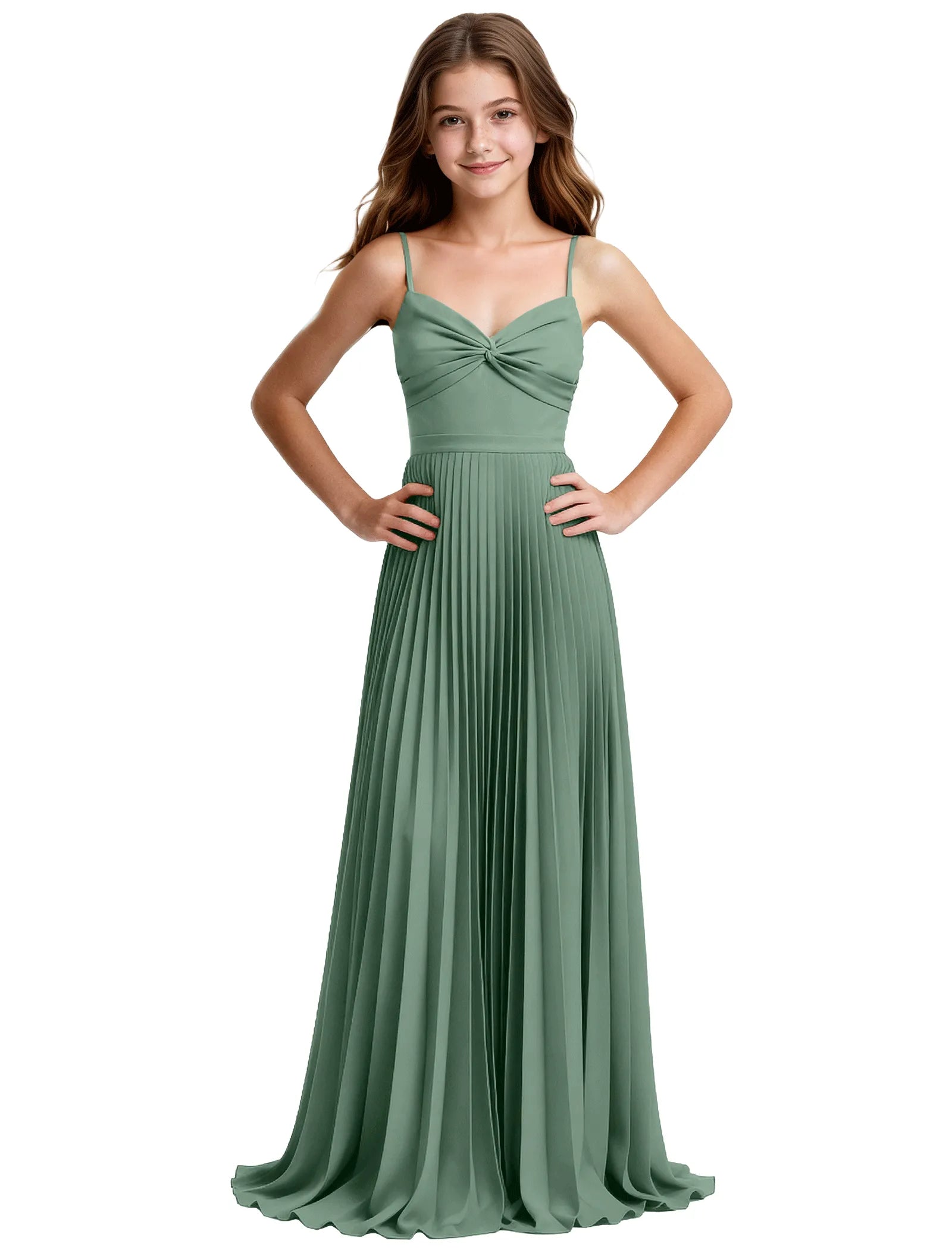 Junior Bridesmaid Spaghetti Strap Maxi Dress